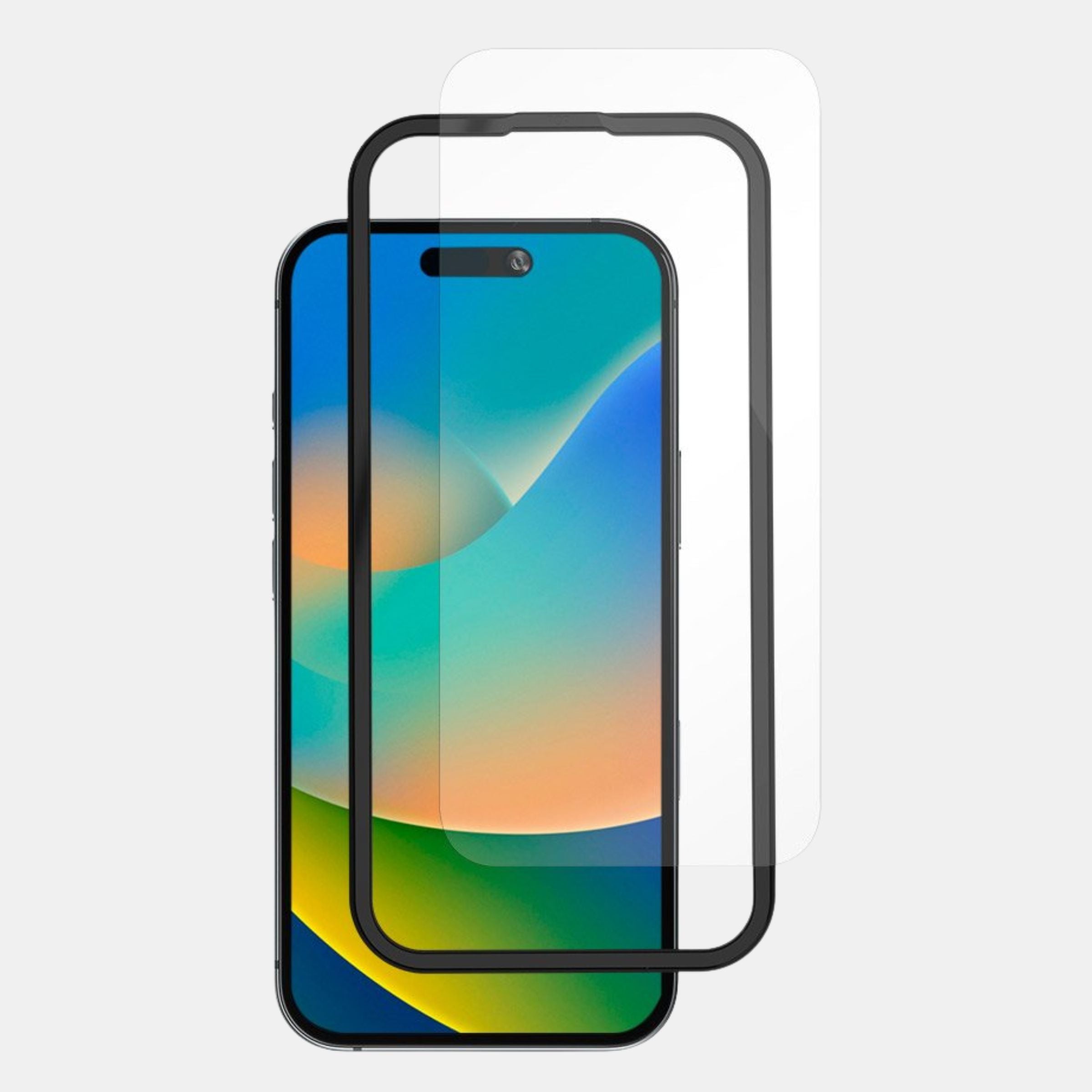 Anti-fingerprint coated surface of Ultra Clear protector on iPhone 15 Plus
