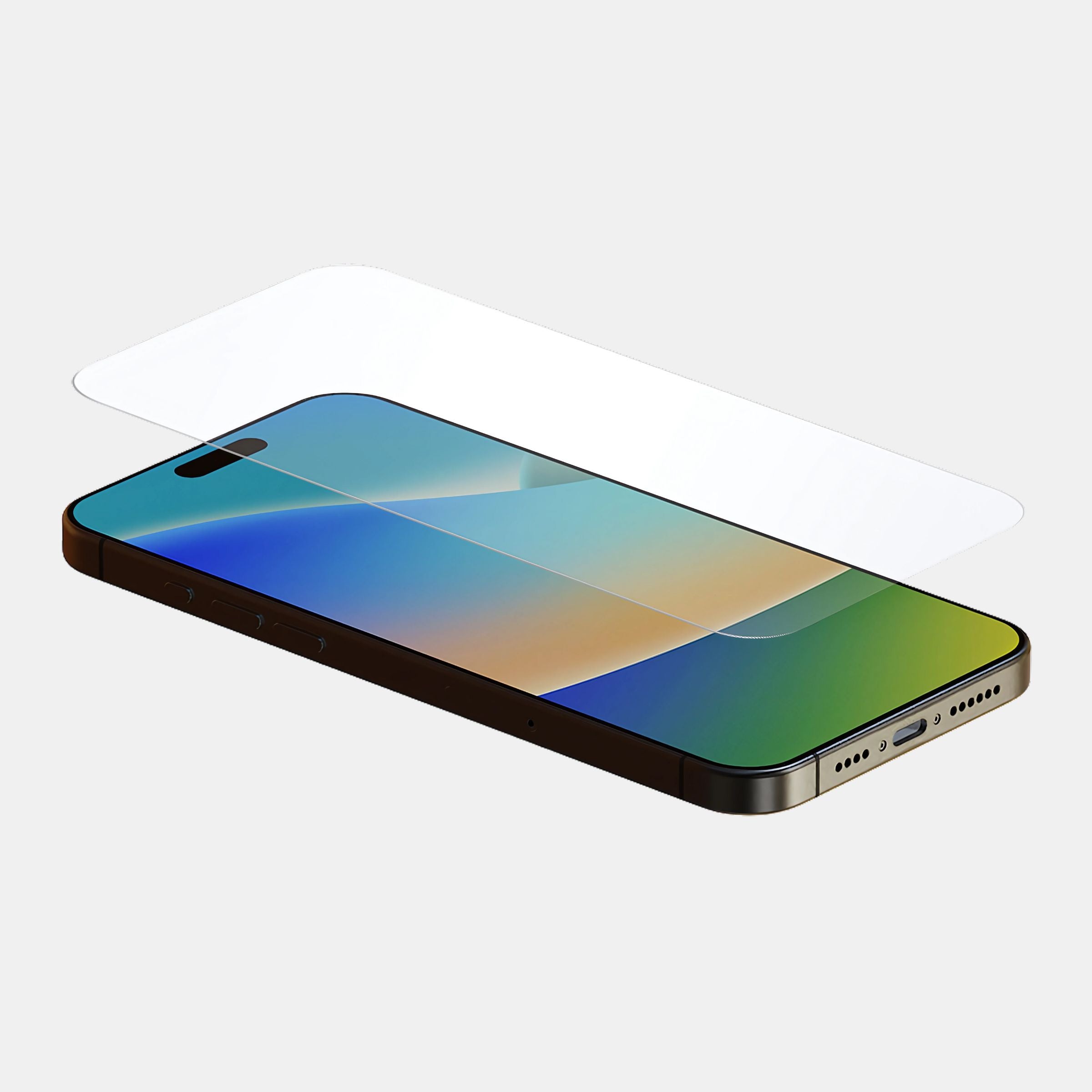 9H hardness glass resisting scratches on iPhone 15 Plus screen