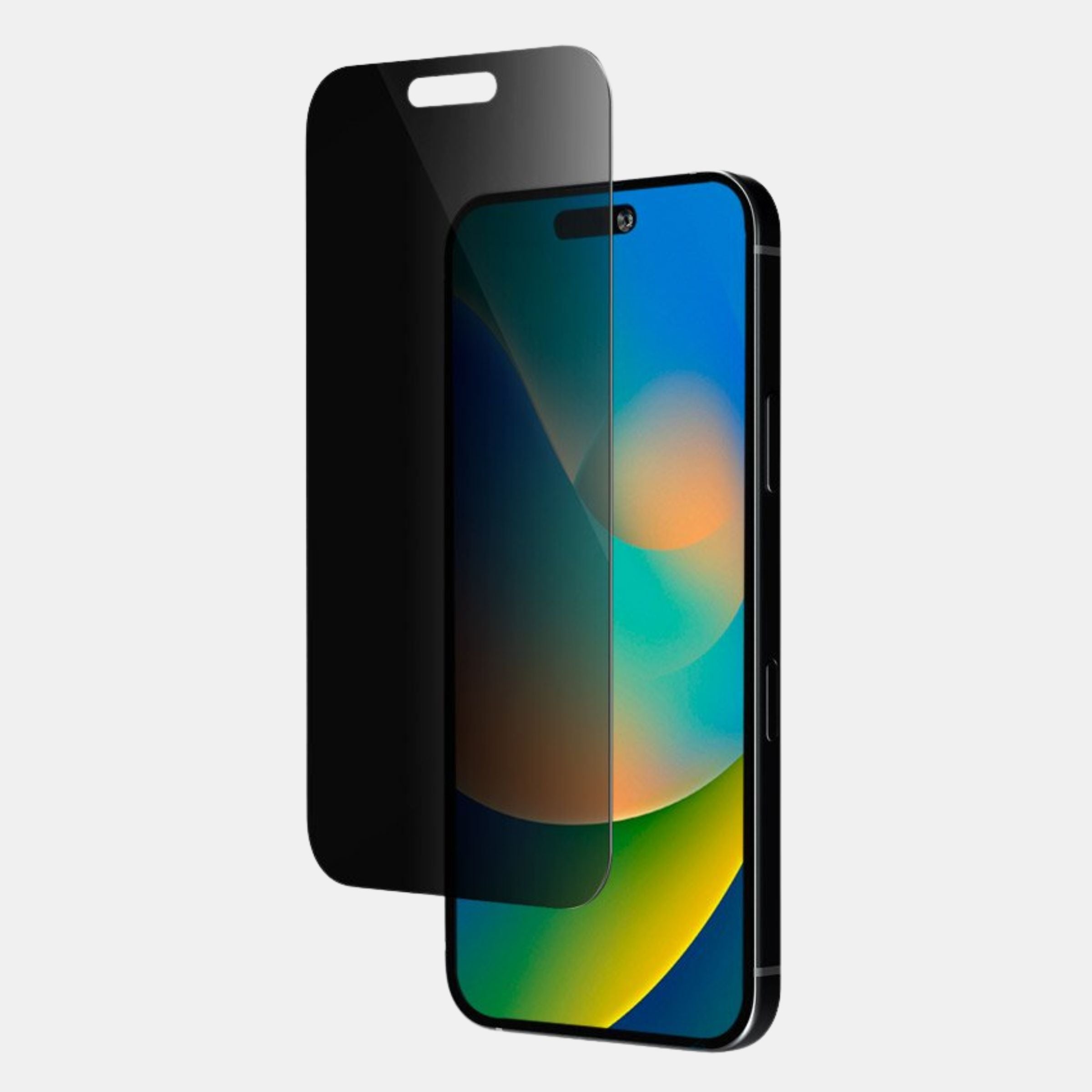 Tempered Elite Privacy glass covering entire iPhone 15 Plus display