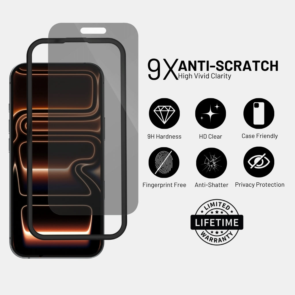 Touch-responsive ultra-thin privacy glass on iPhone 17 – gestures preserved
