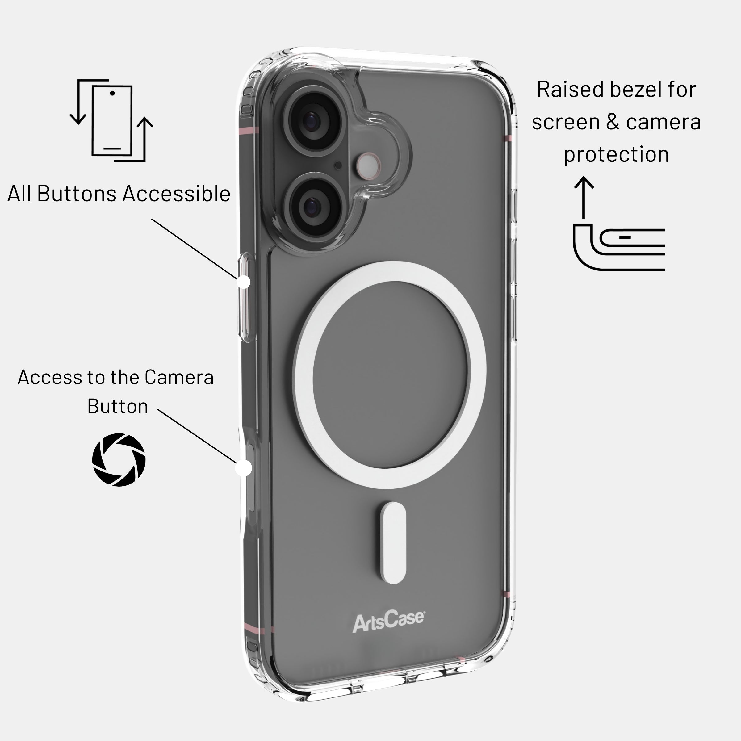 iPhone 17 with slim clear MagSafe case installed