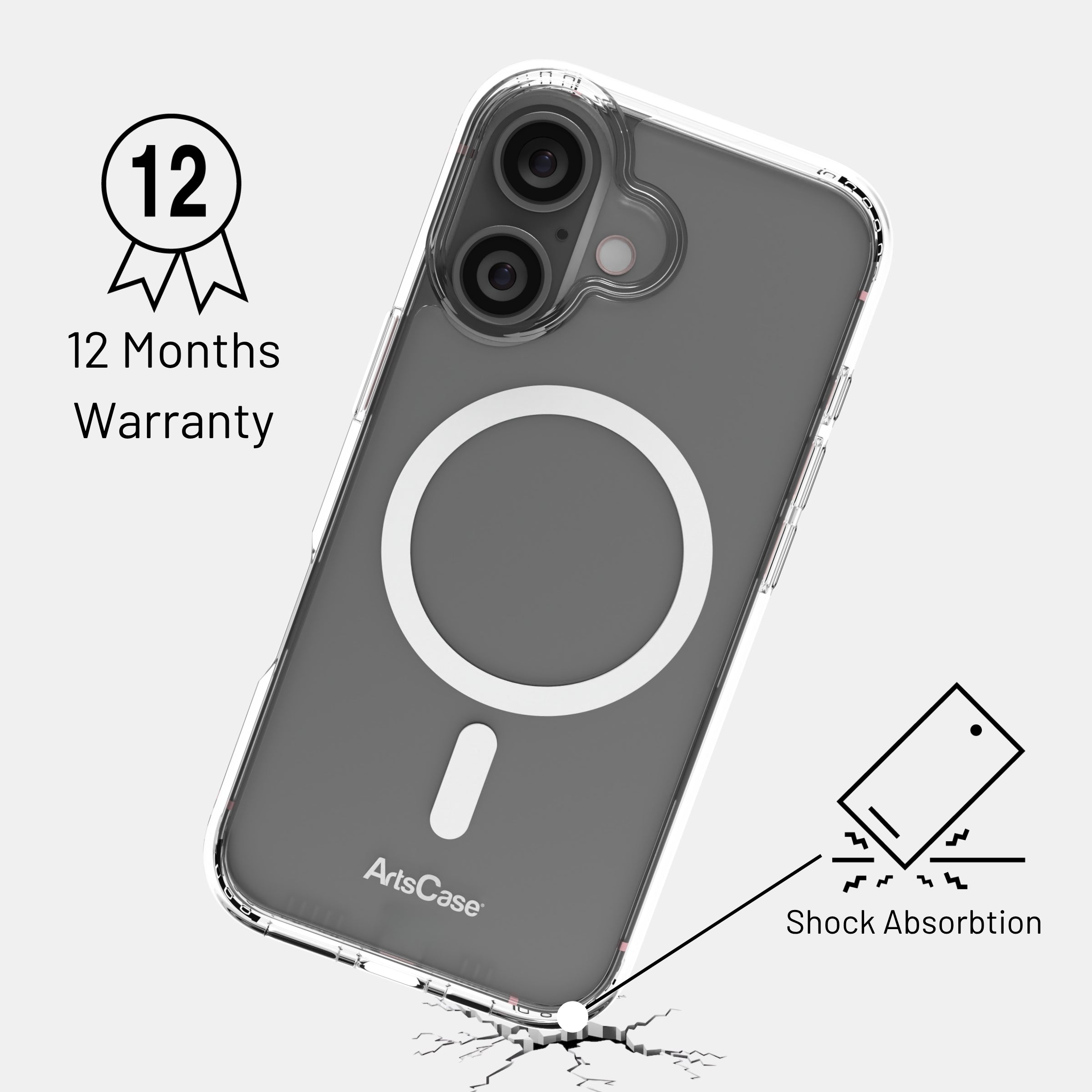 Crystal clear case protecting iPhone 17 from scratches