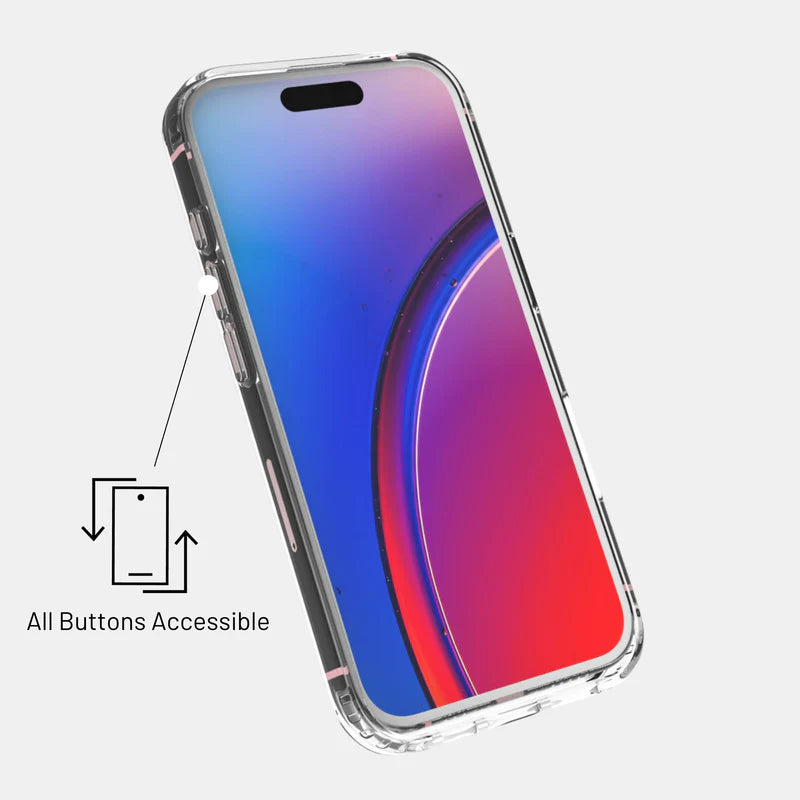 Scratch-resistant transparent case showcasing iPhone 17