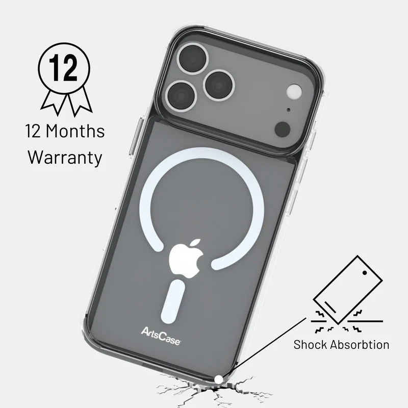 Crystal clear case protecting iPhone 17 Pro from scratches