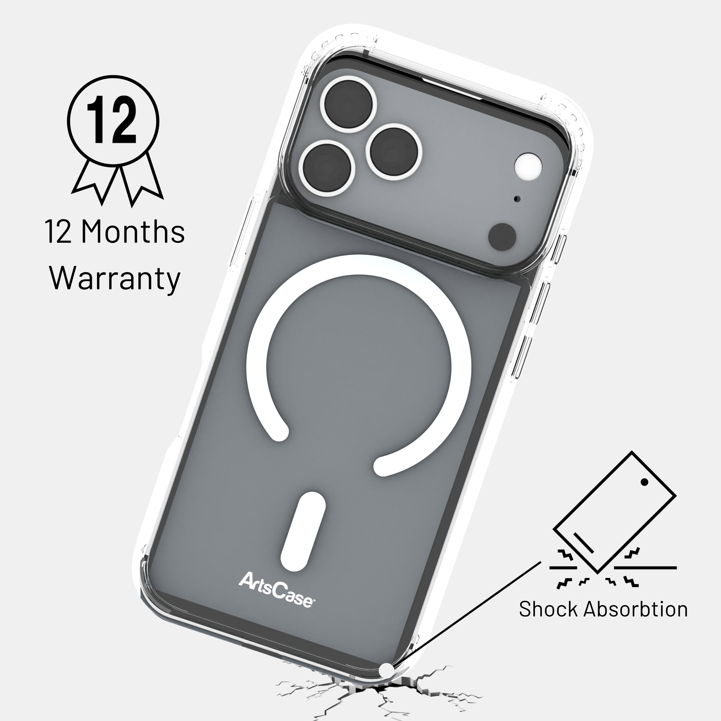 Crystal clear case protecting iPhone 17 Pro from scratches