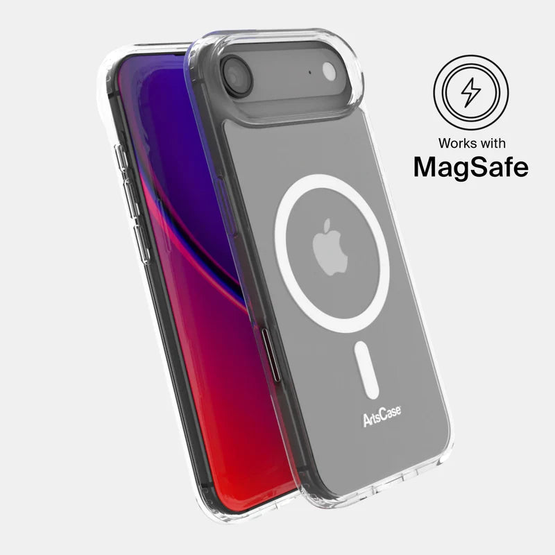 Crystal clear case protecting iPhone 17 Air from scratches