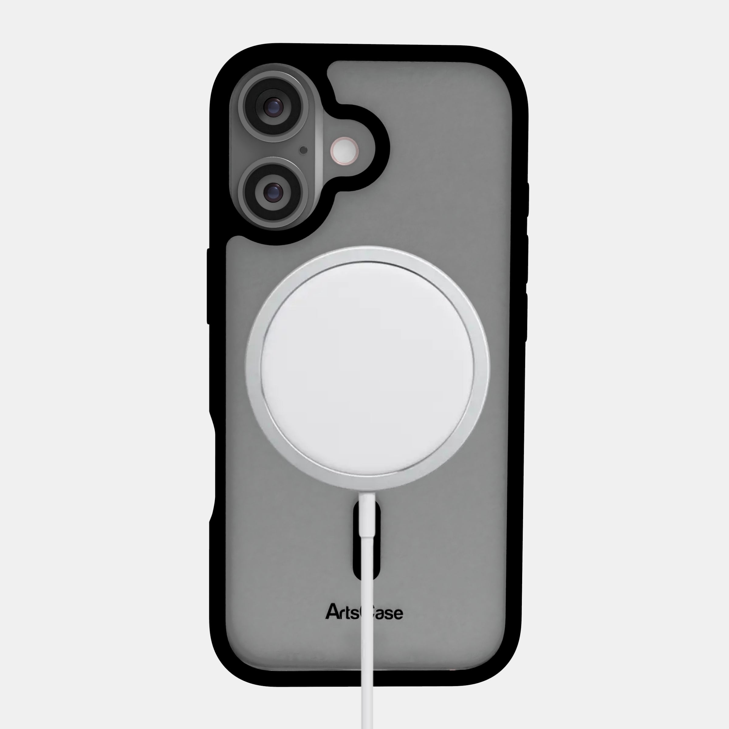 MagSafe charging alignment with built-in magnets in clear case