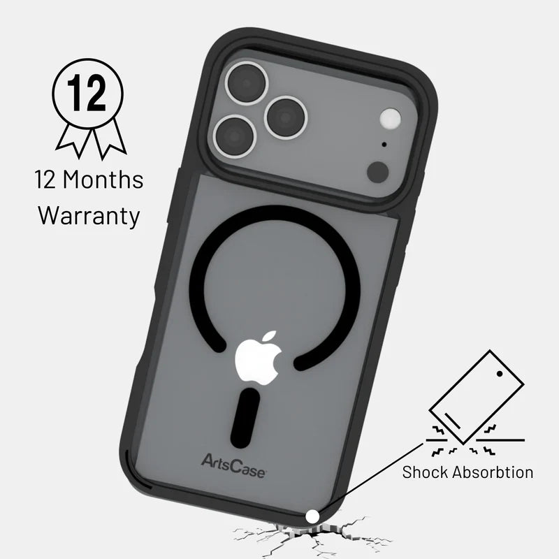 Shock-absorbing hybrid structure of clear MagSafe iPhone 17 Pro case