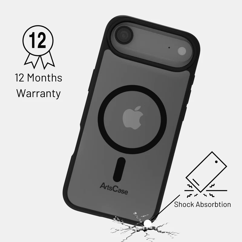 Side angle view of clear MagSafe case on iPhone 17 Air