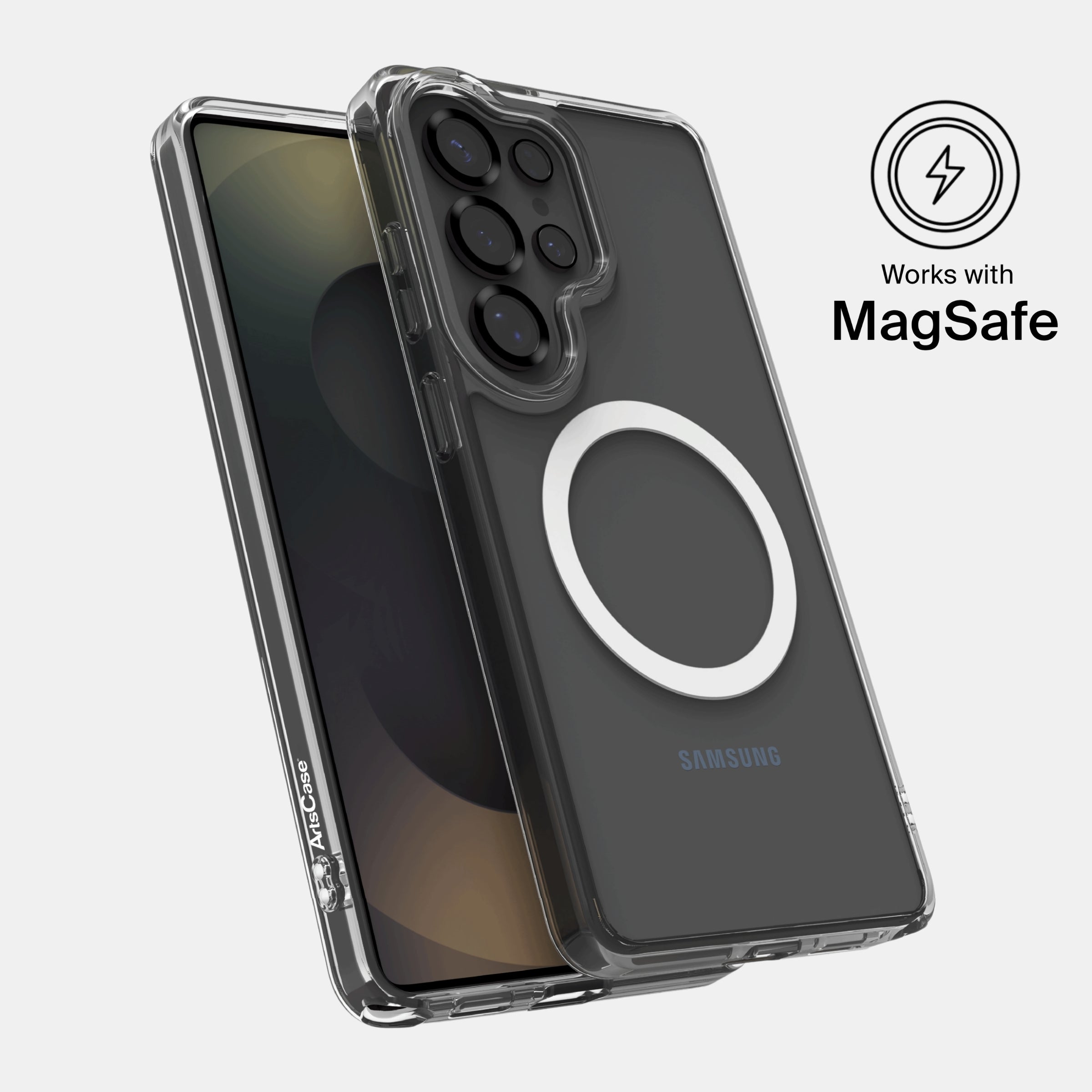 Crystal clear case protecting Galaxy S26 Ultra from scratches