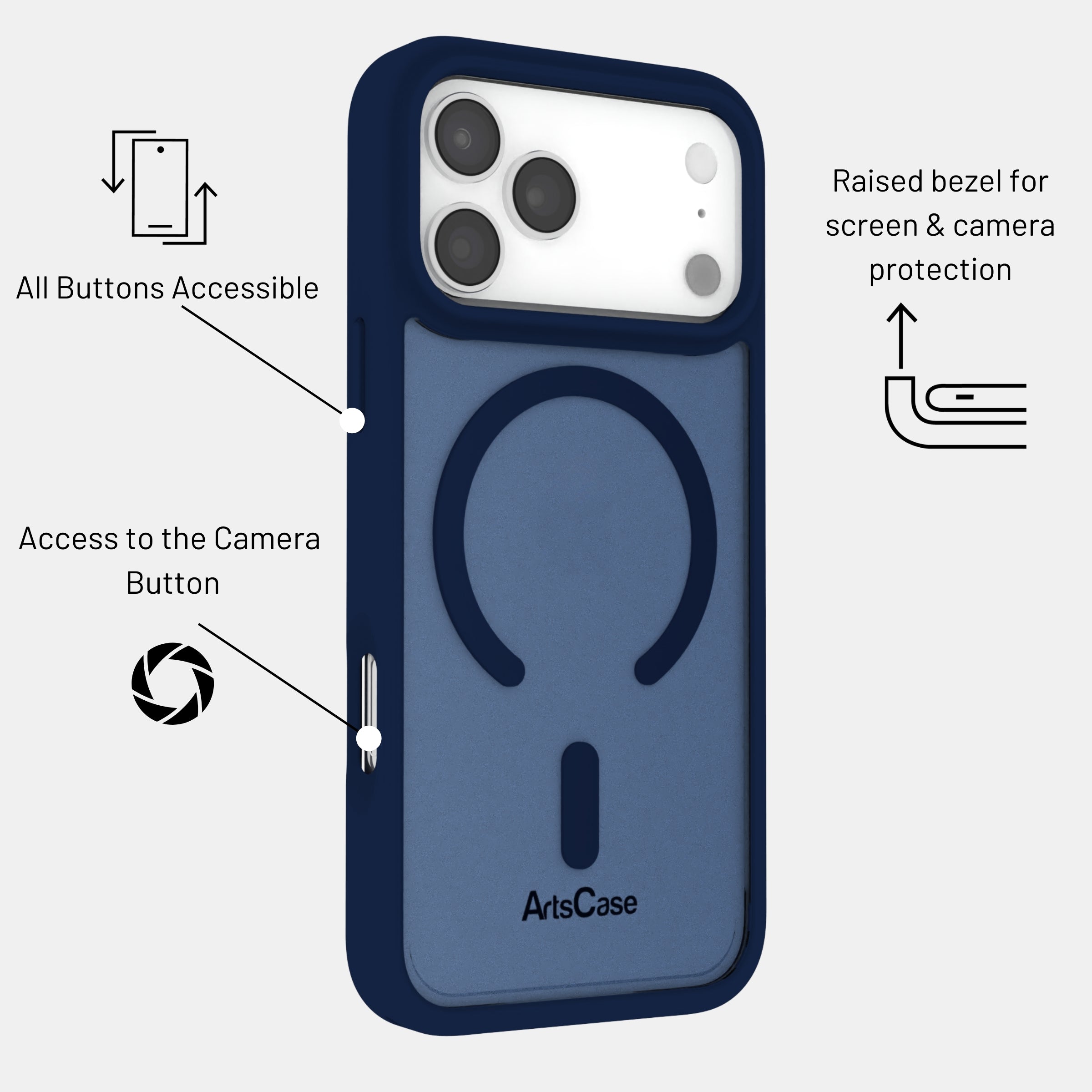 Shock-absorbing hybrid structure of clear MagSafe iPhone 17 Pro Max
