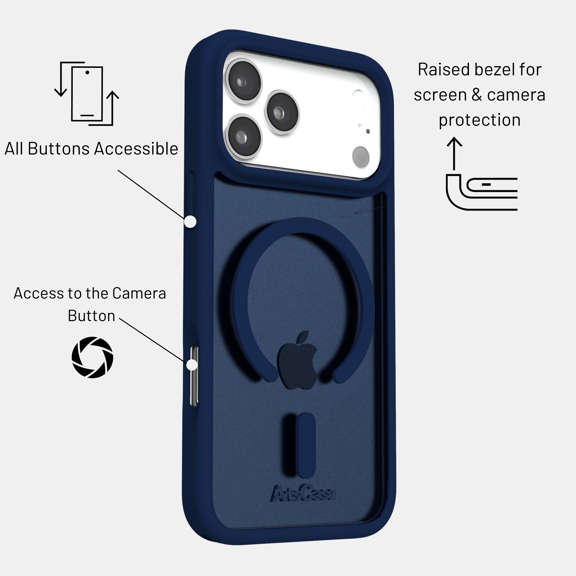 Side angle view of clear MagSafe case on iPhone 17 Pro Max