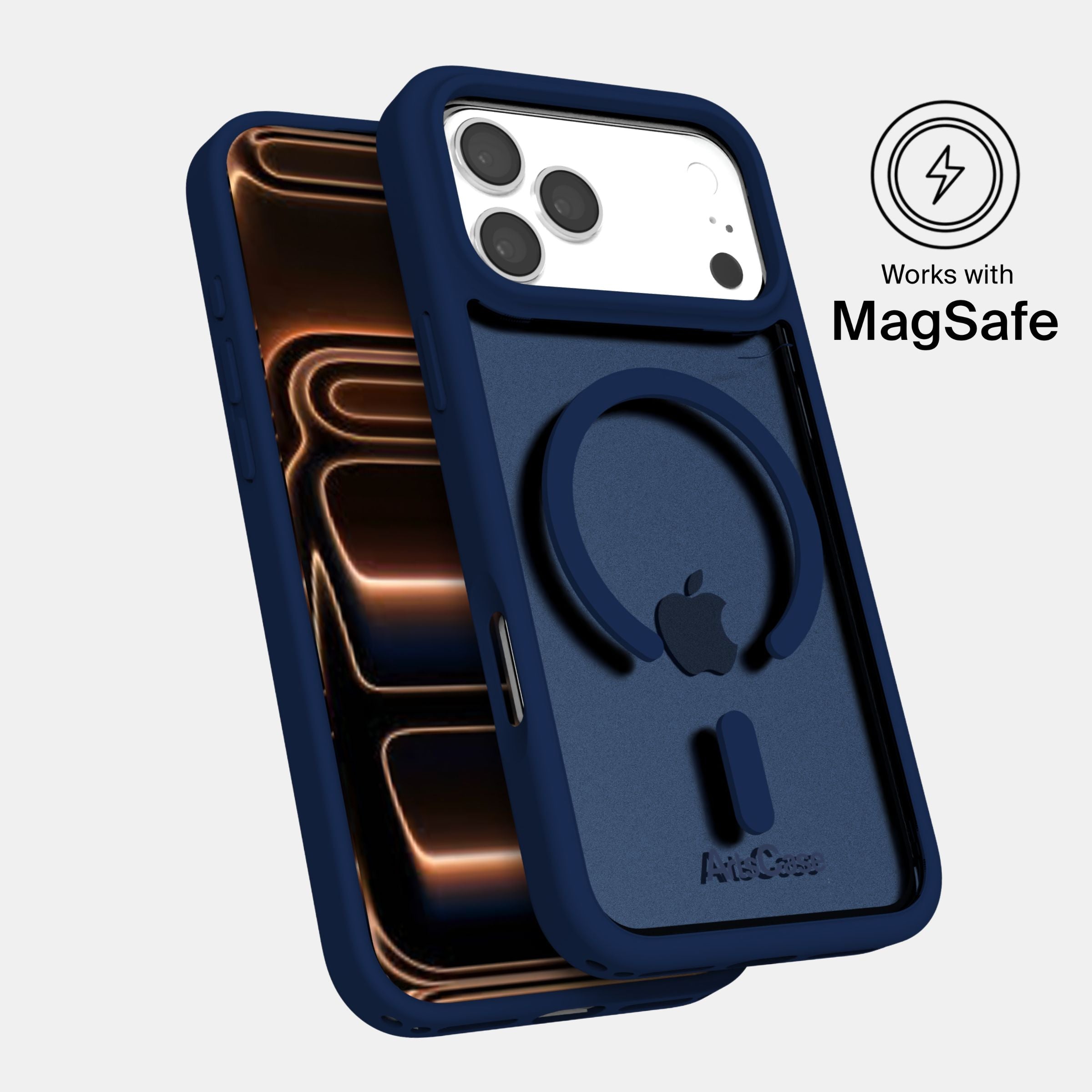 MagSafe charging alignment with built-in magnets in clear case