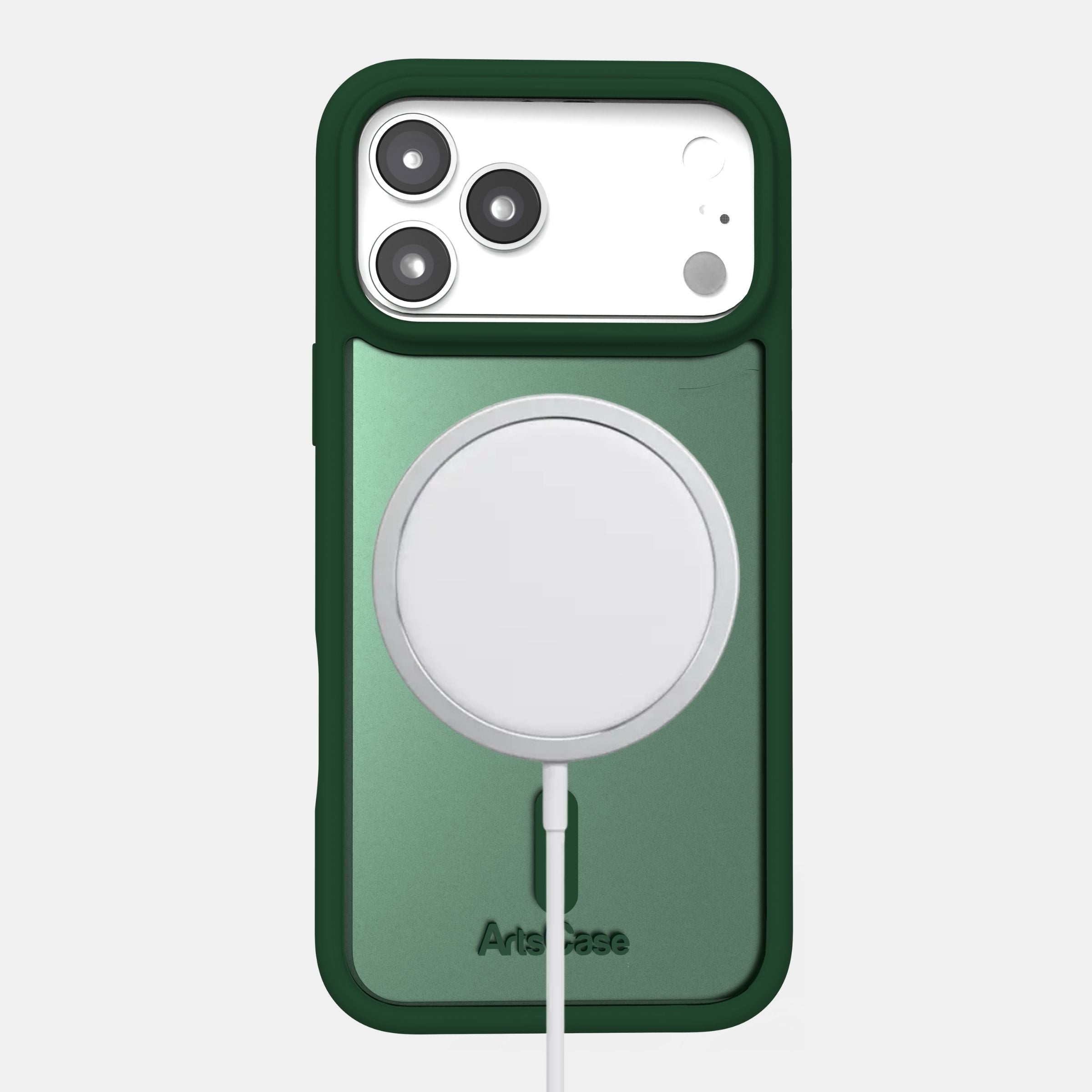 MagSafe charging alignment with built-in magnets in clear case