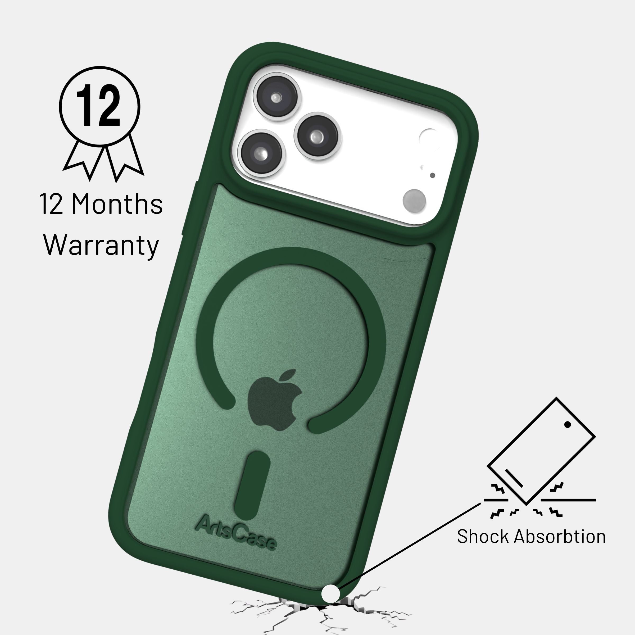 MagSafe charging alignment with built-in magnets in clear case