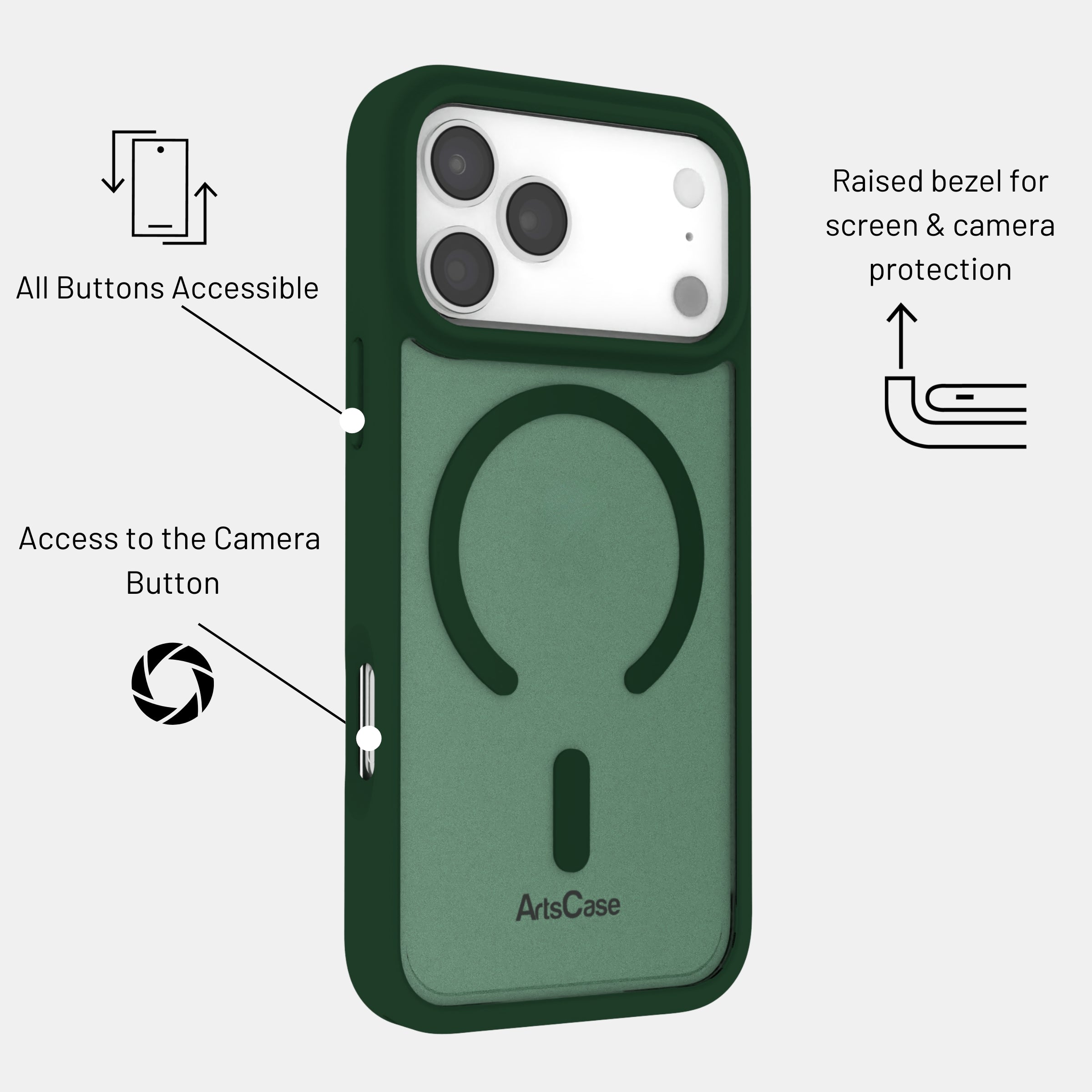 MagSafe charging alignment with built-in magnets in clear case