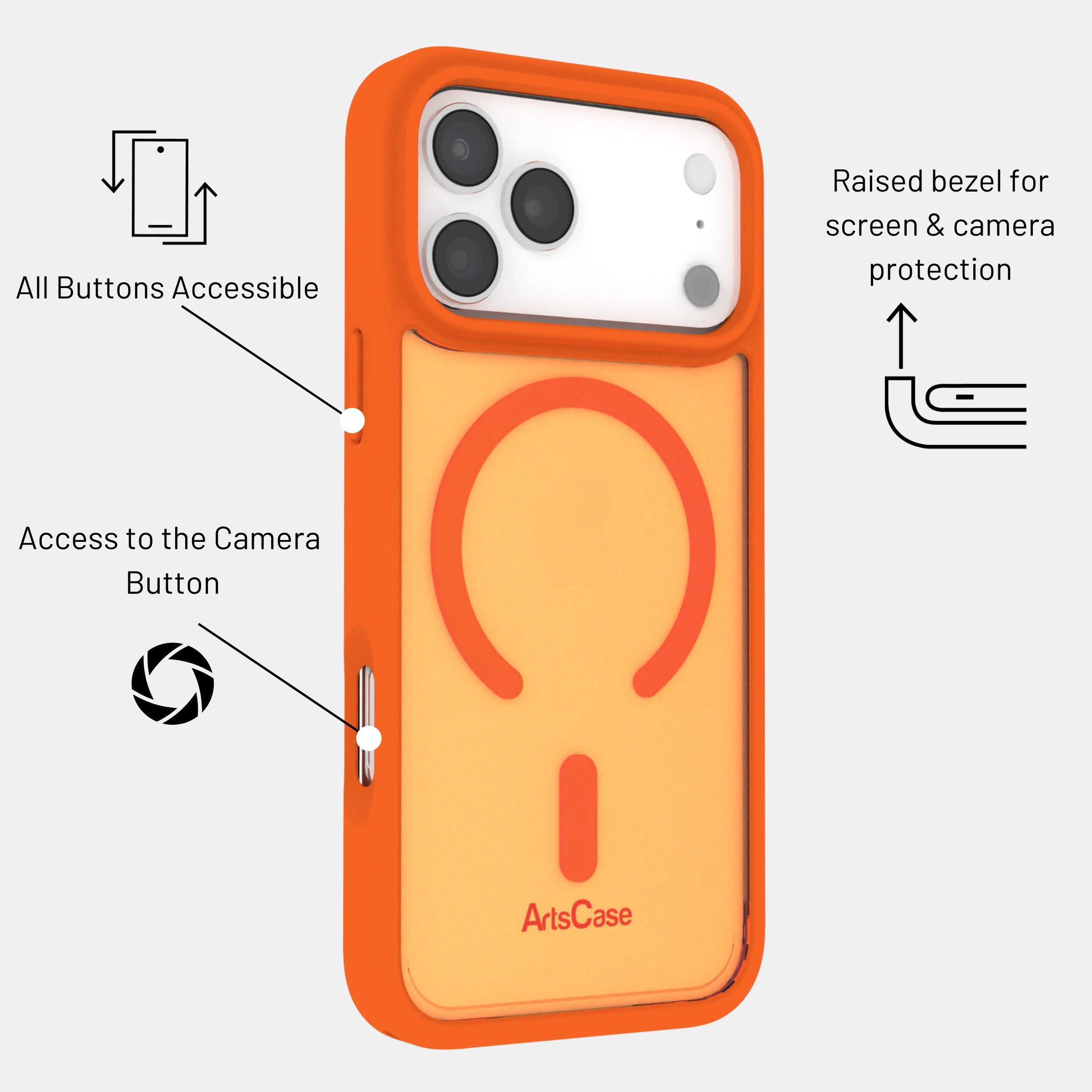Transparent case showing Apple logo through back of iPhone 17 Pro Max