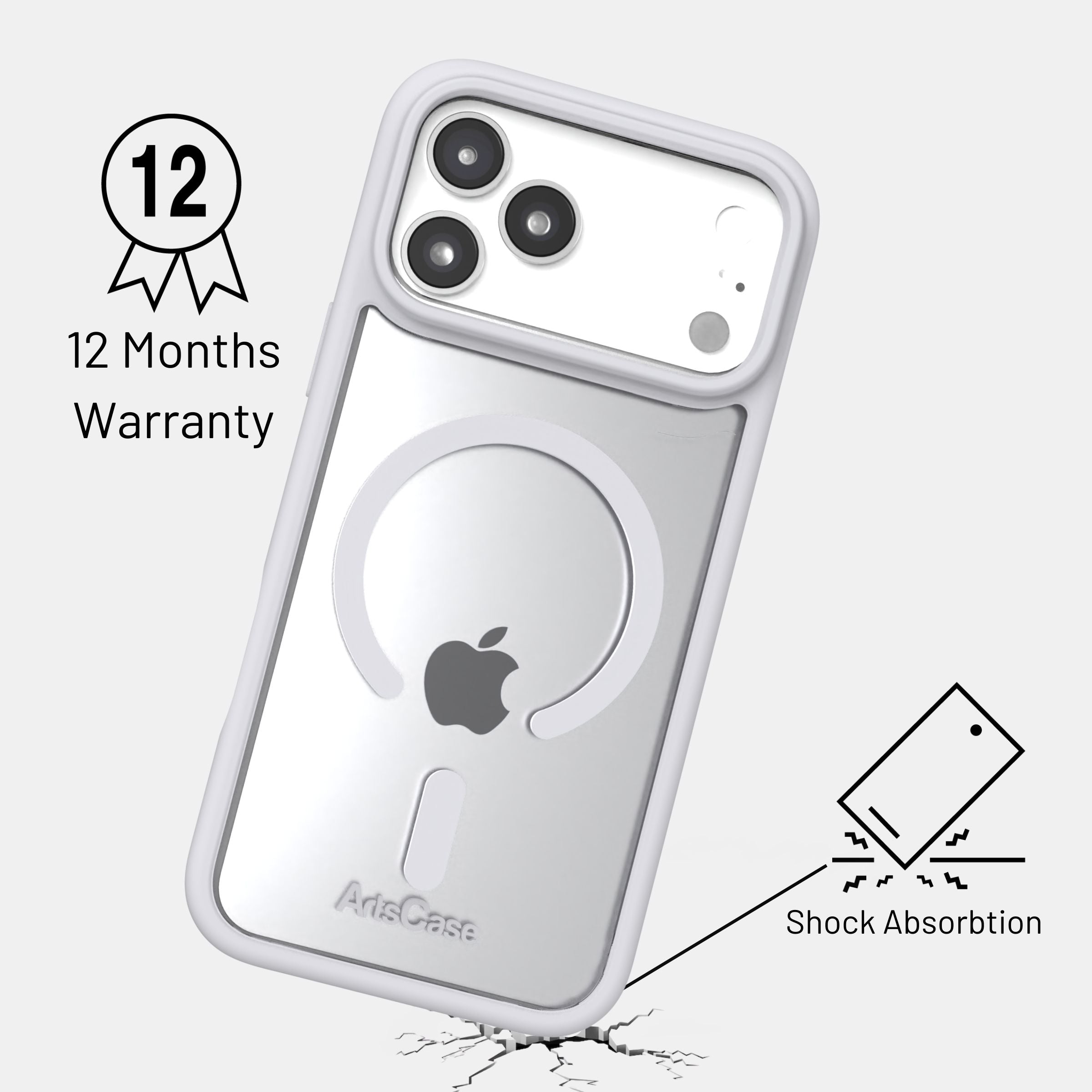 MagSafe charging alignment with built-in magnets in clear case