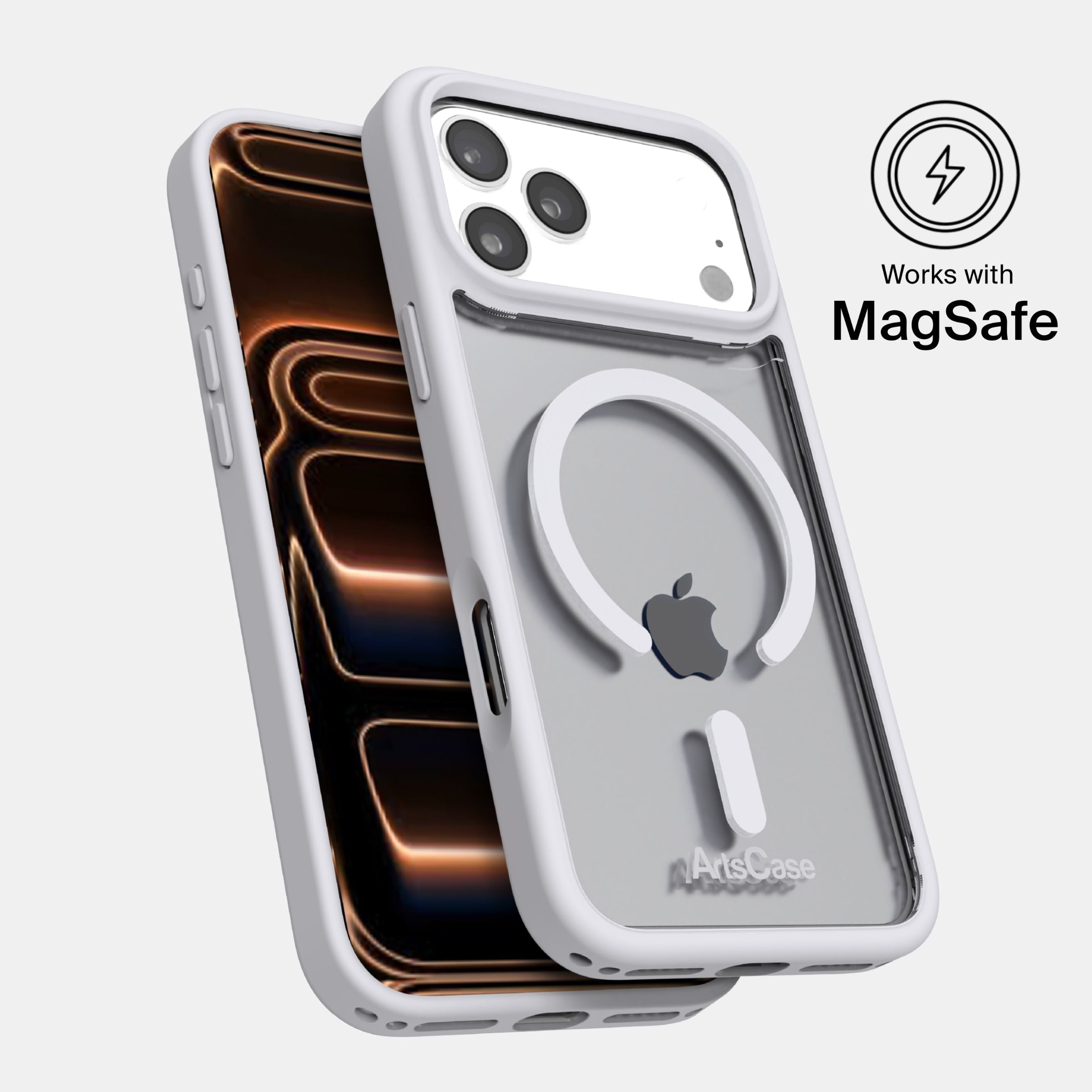 Shock-absorbing hybrid structure of clear MagSafe iPhone 17 Pro