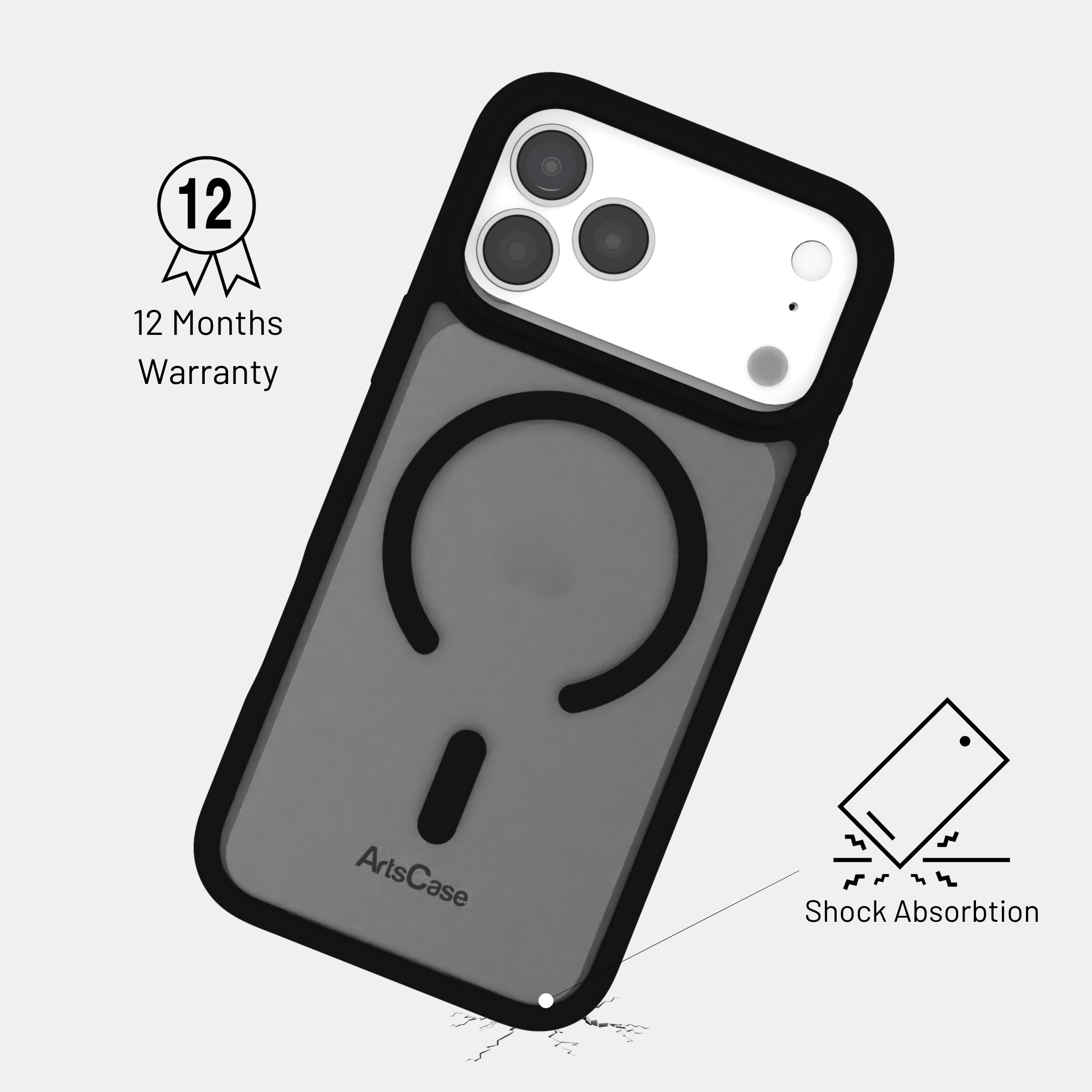 MagSafe charging alignment with built-in magnets in clear case