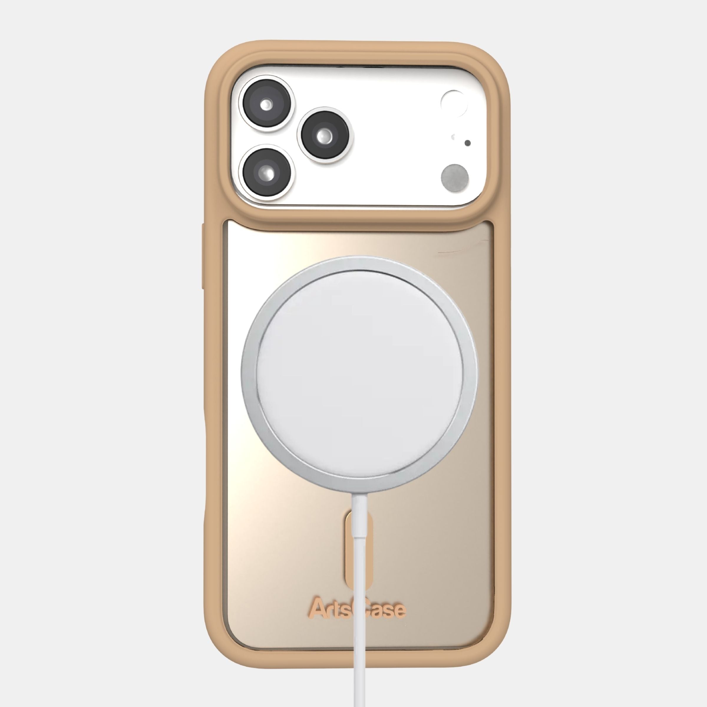 MagSafe charging alignment with built-in magnets in clear case