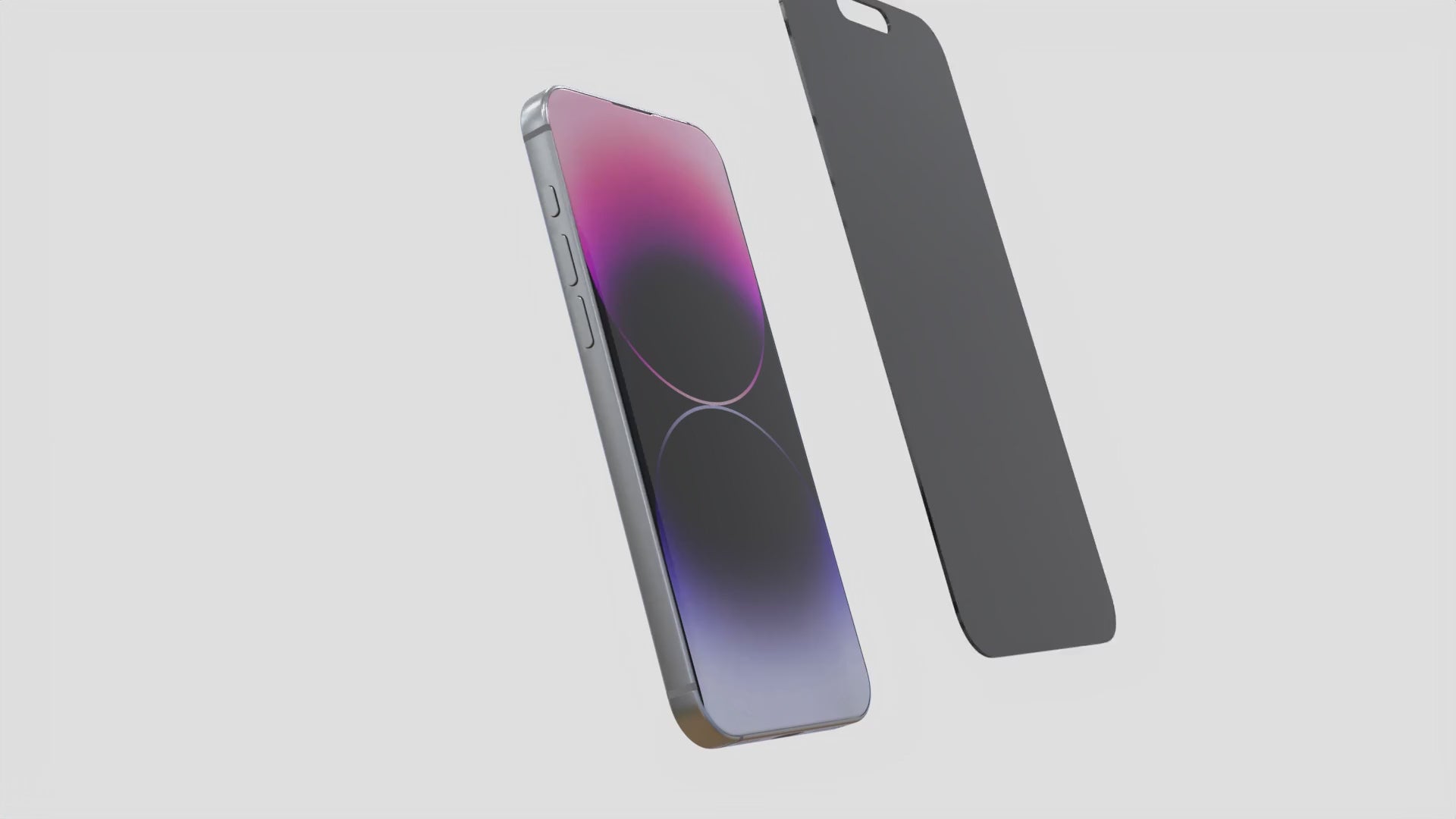 In-hand view of iPhone 15 Plus with Elite Privacy glass installed