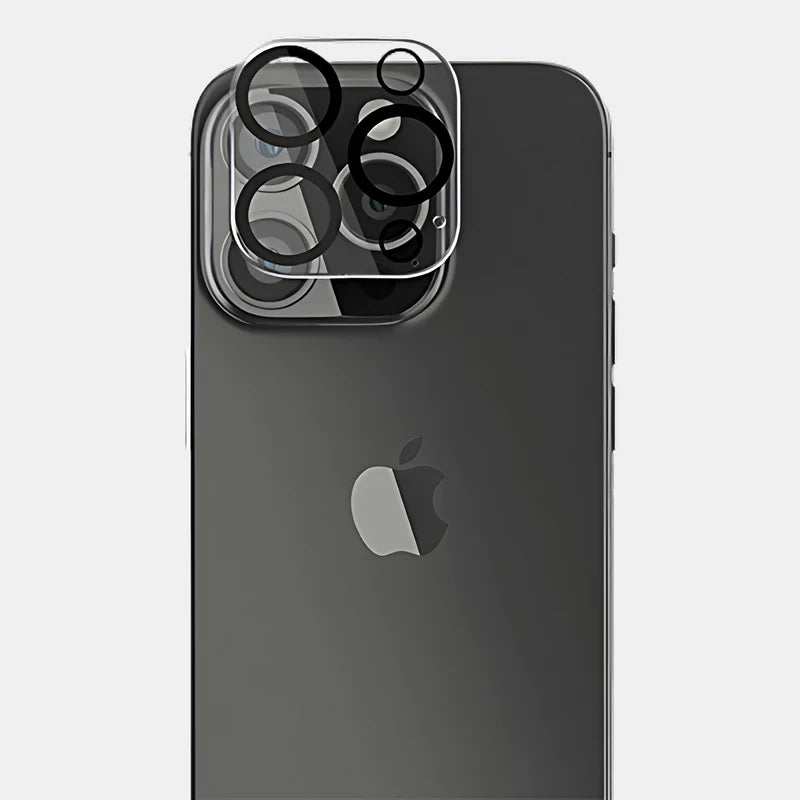 iPhone 15 Pro with Ultra Clear lens protector installed on camera module