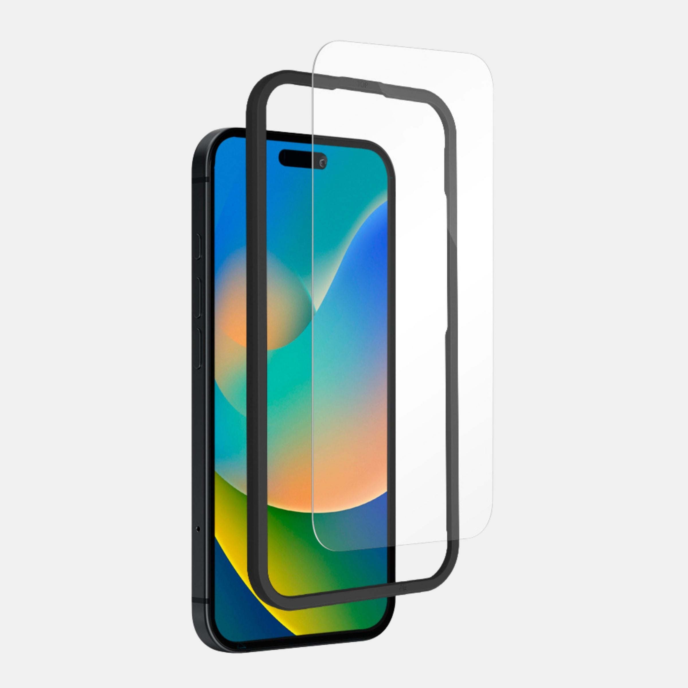 Edge-to-edge Ultra Clear tempered glass covering iPhone 15 Plus screen