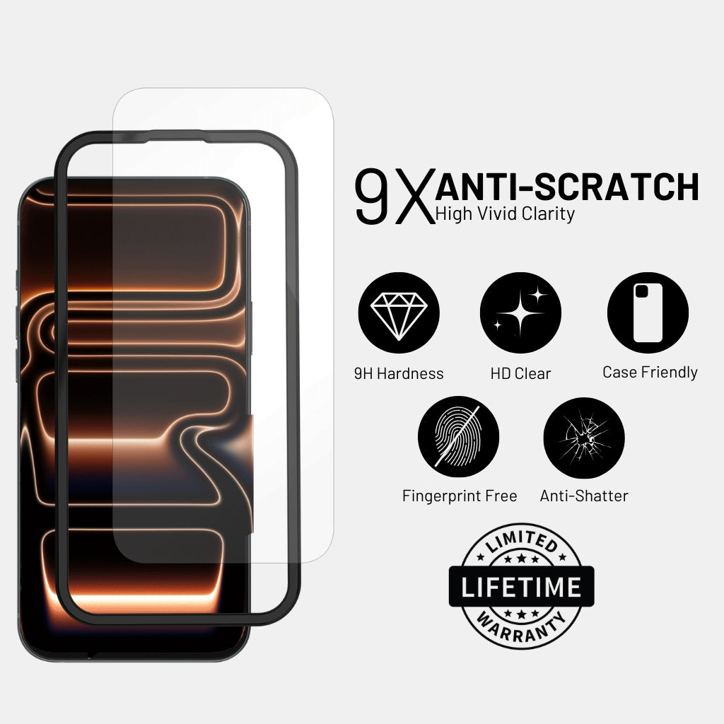 Side profile showing slim design of screen protector on iPhone 17 Air