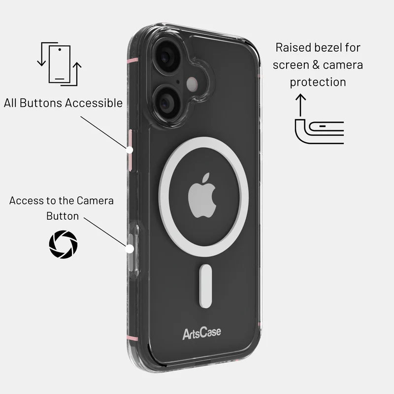 iPhone 17 with slim clear MagSafe case installed