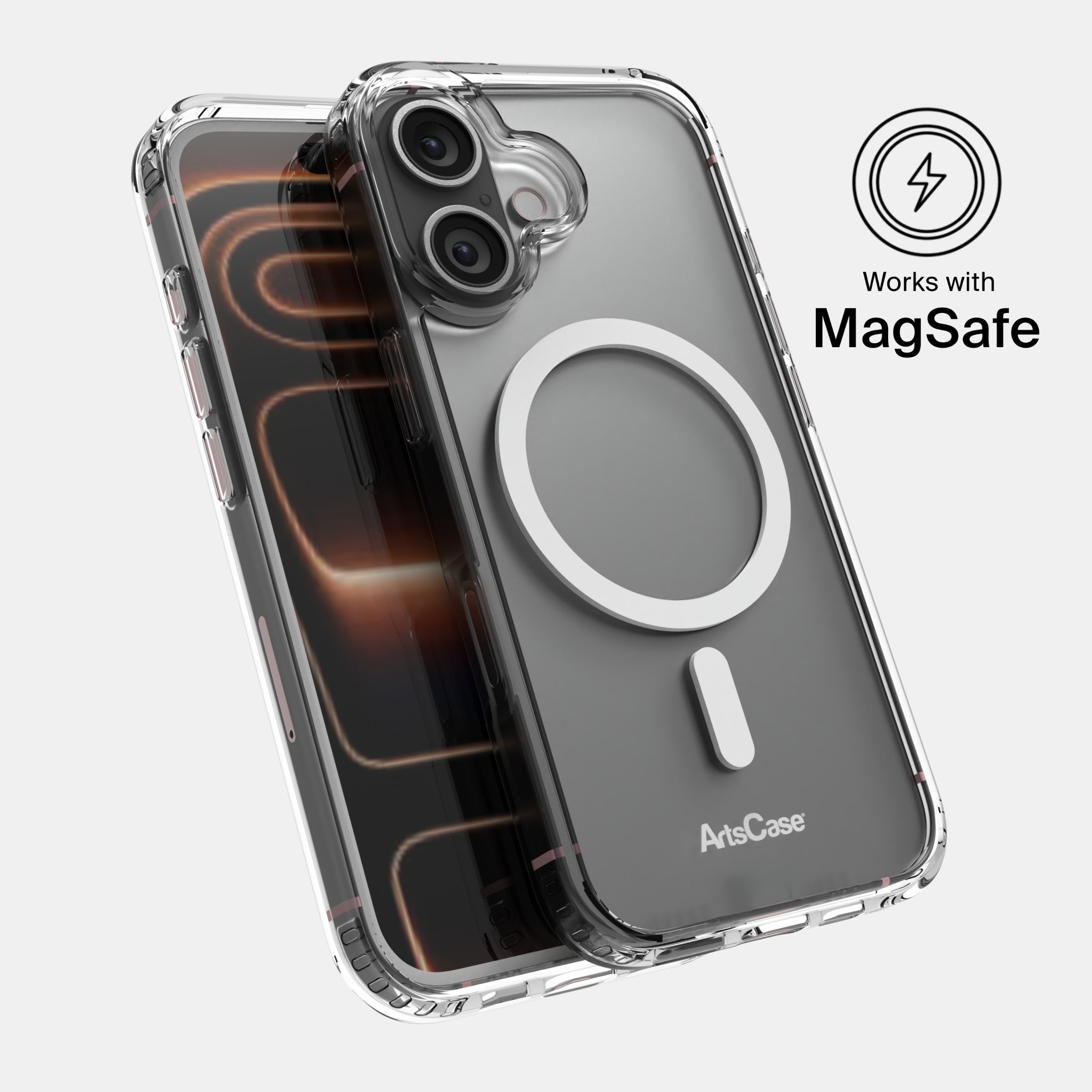 Drop-tested hybrid clear case with reinforced corners for iPhone 17