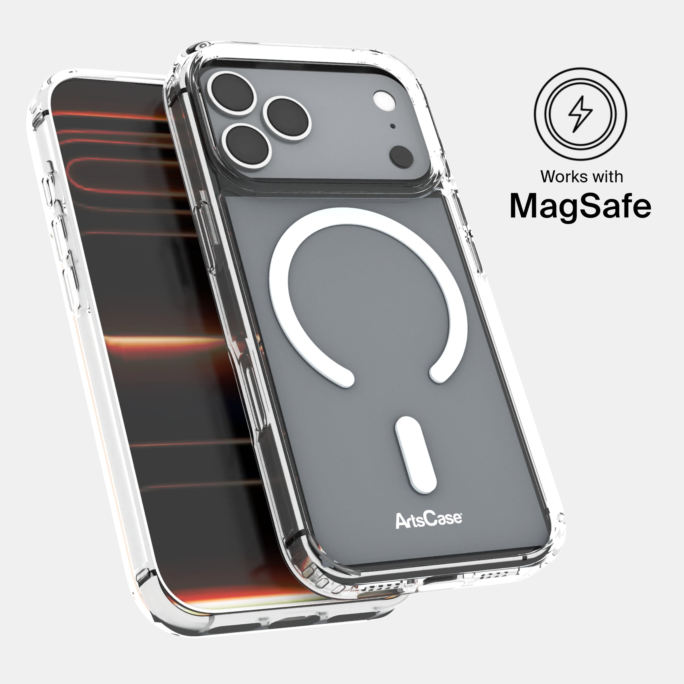 Drop-tested hybrid clear case with reinforced corners for iPhone 17 Pro