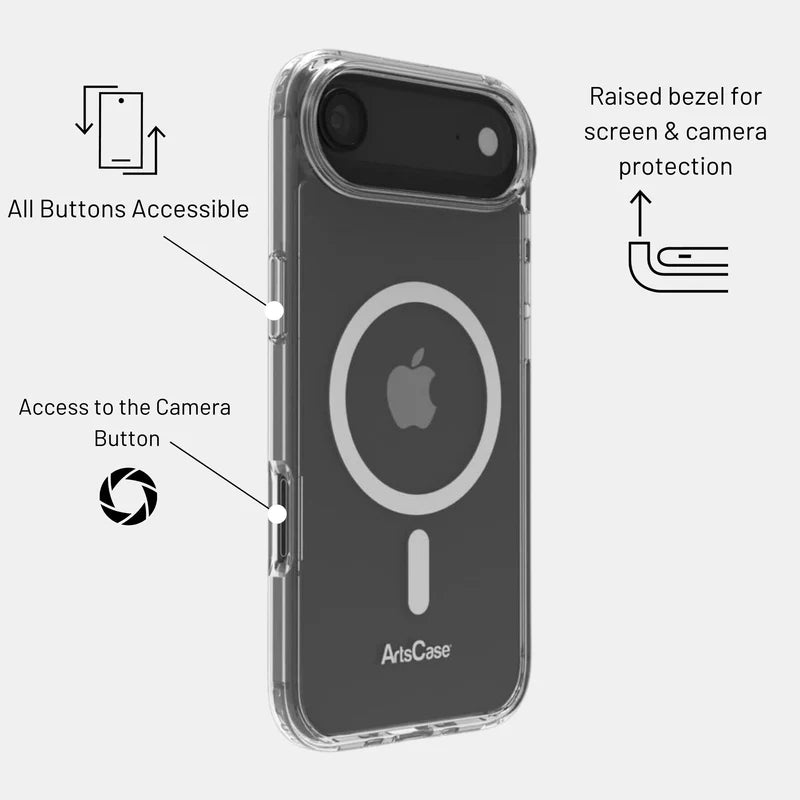 iPhone 17 Air with slim clear MagSafe case installed