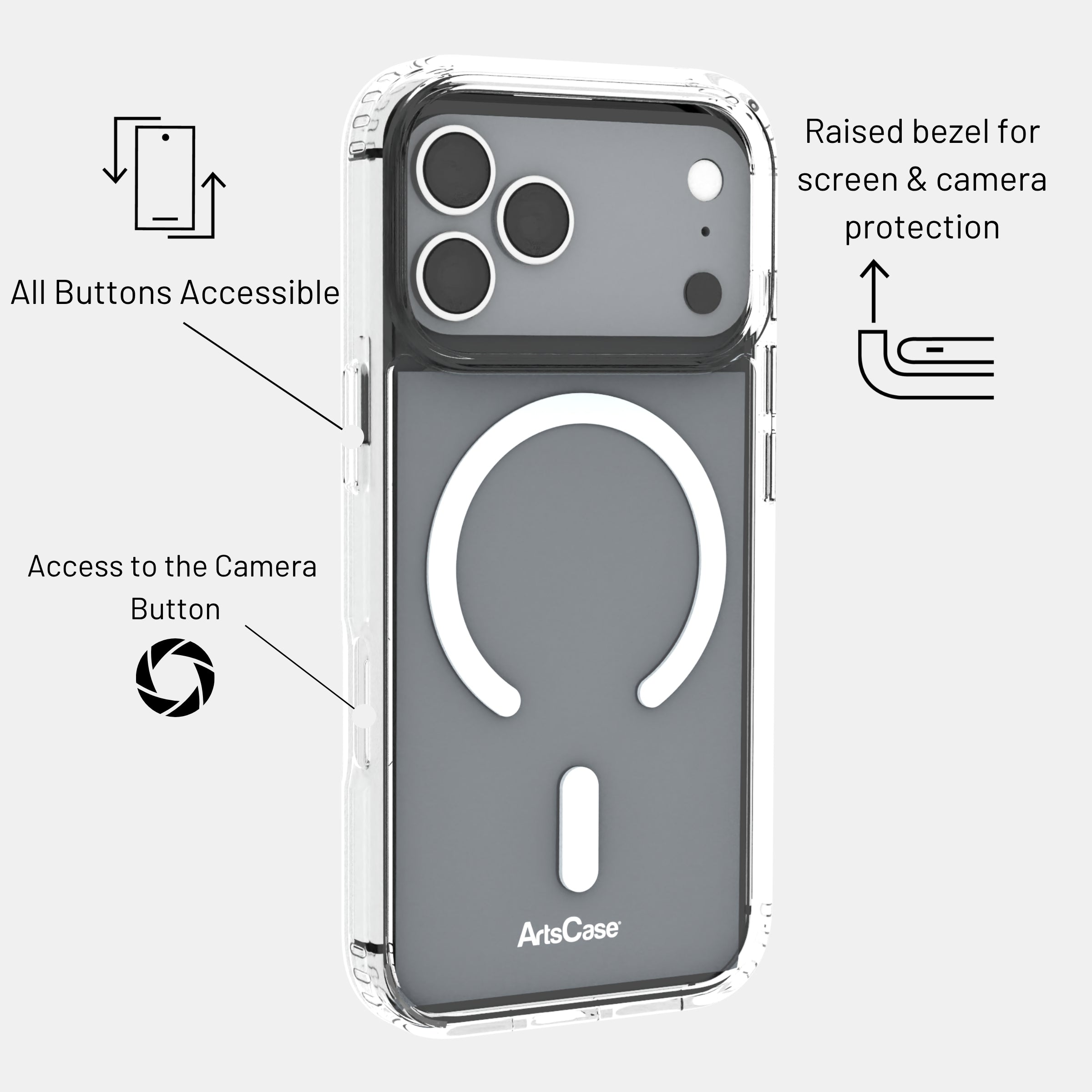 iPhone 17 Pro Max with slim clear MagSafe case installed