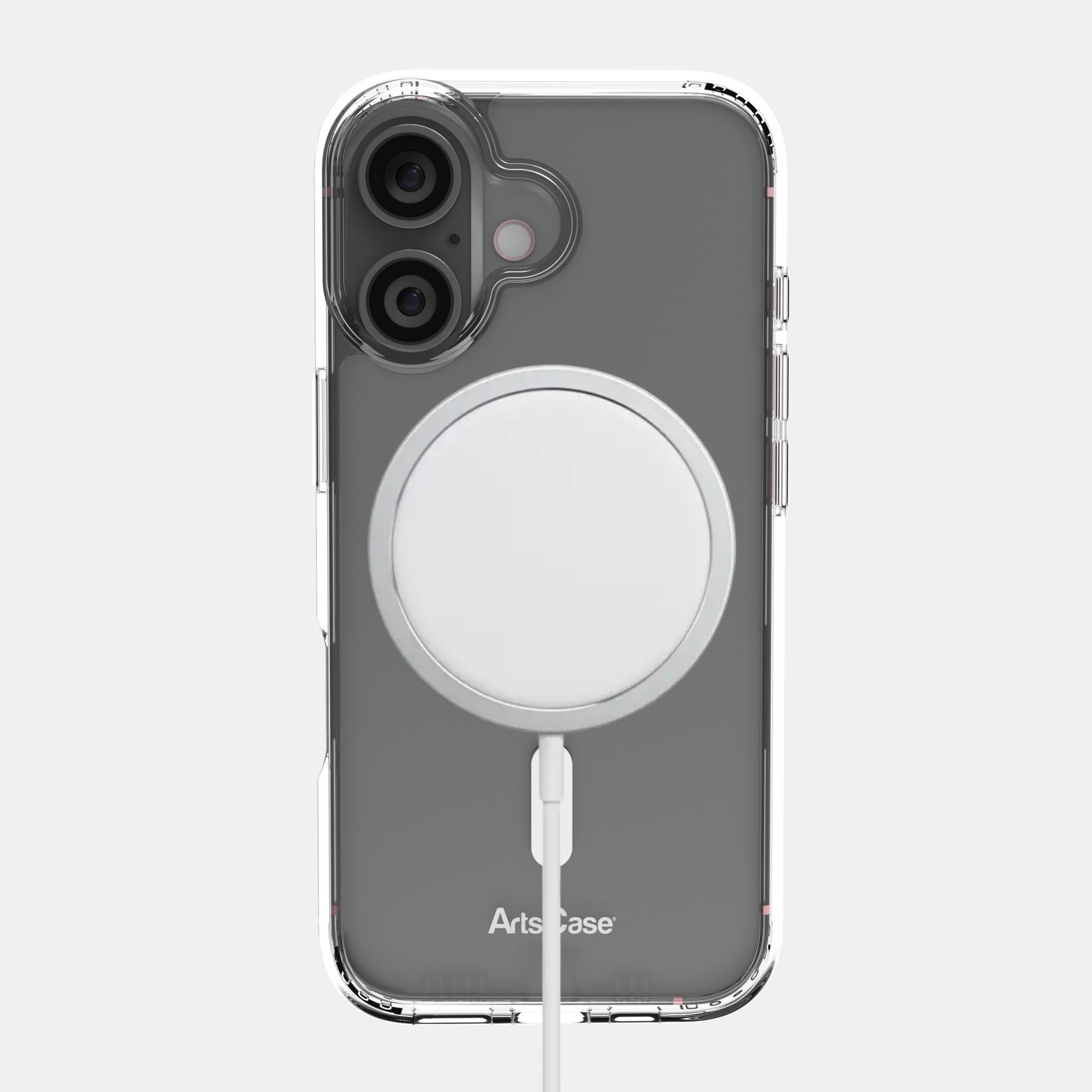 MagSafe charging alignment with built-in magnets in clear case