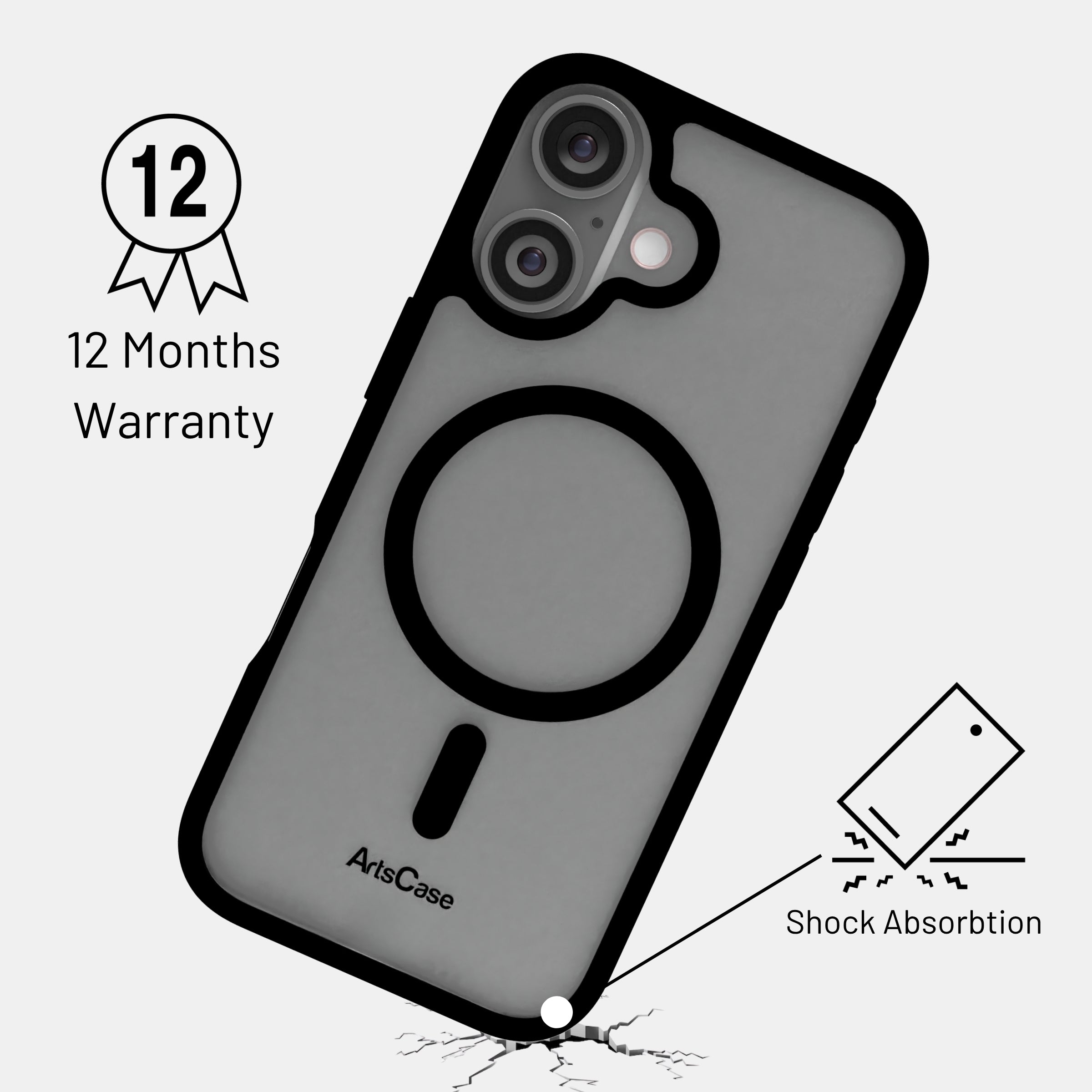 Transparent anti-yellowing material keeping iPhone 17 case crystal clear