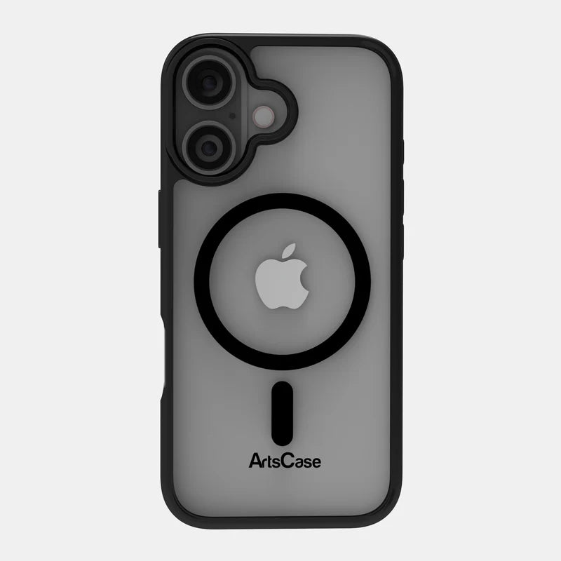 Side angle view of clear MagSafe case on iPhone 17 