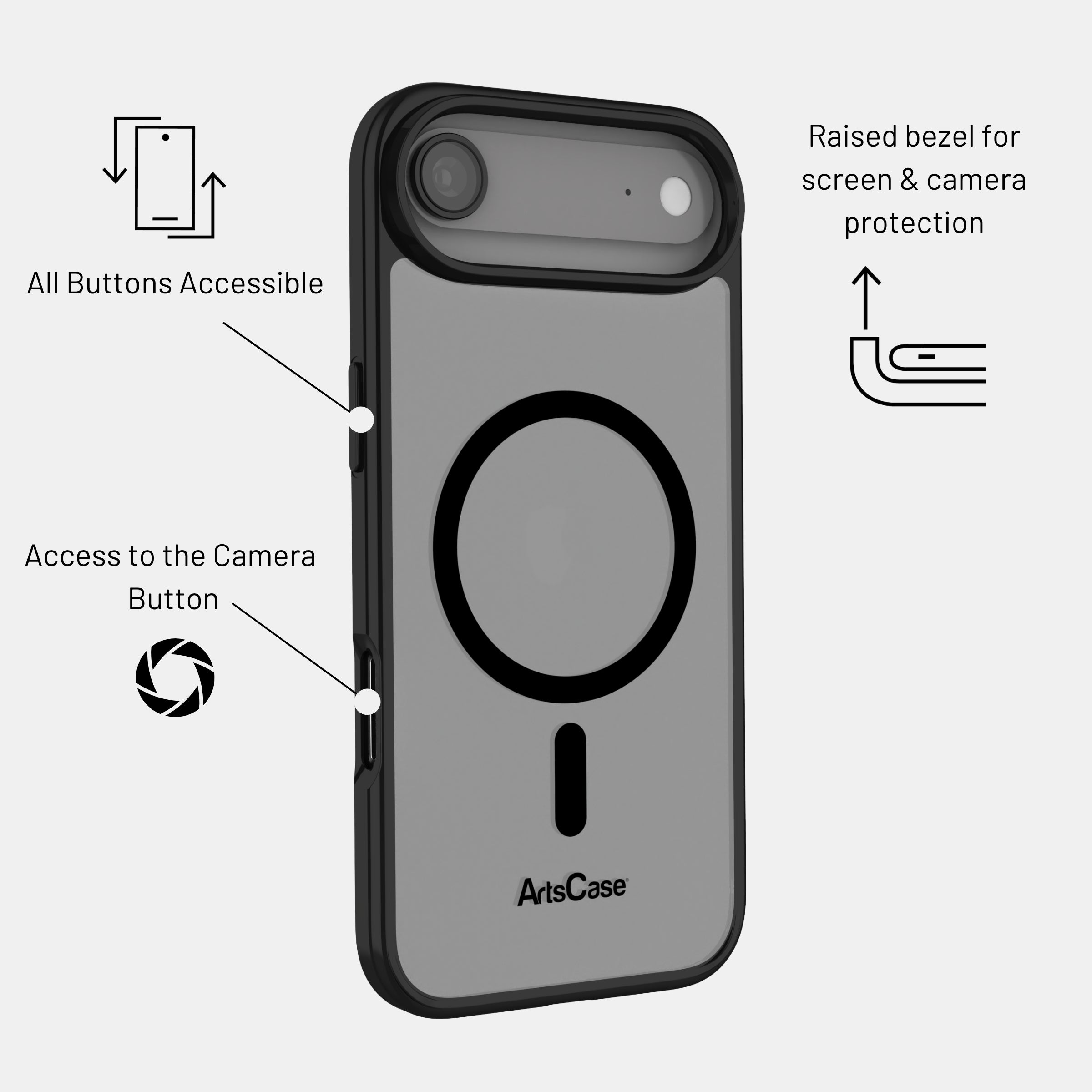 Scratch-resistant transparent case showcasing iPhone 17 Air color