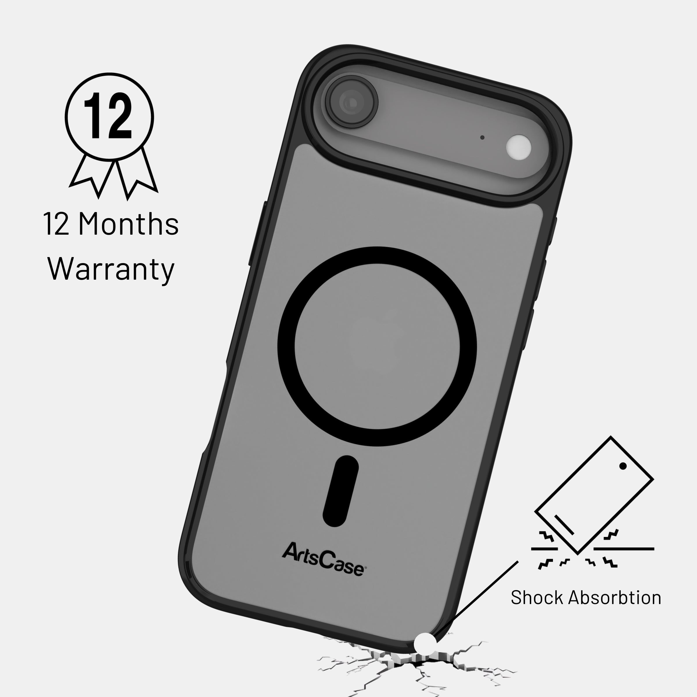 Side angle view of clear MagSafe case on iPhone 17 Air