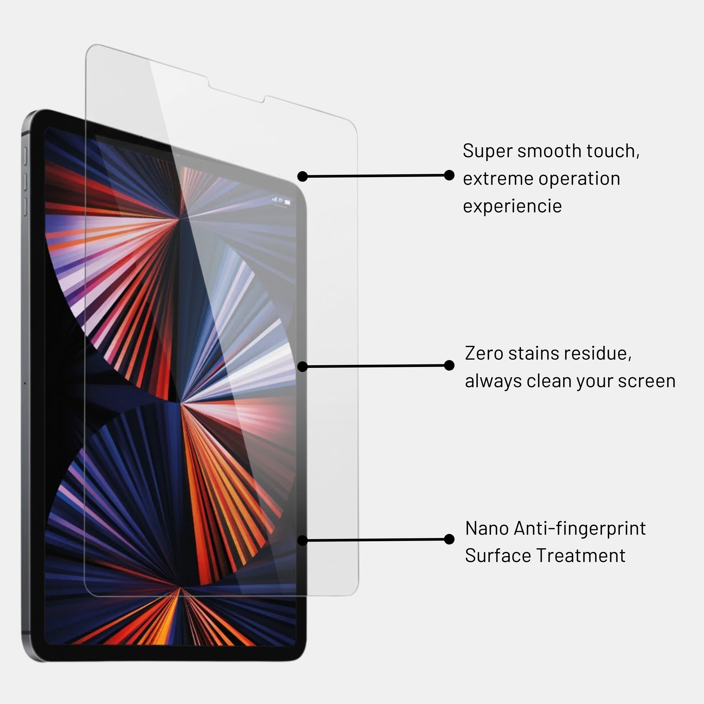 Ultra-thin Strong Shield screen protector maintaining touch sensitivity on iPad 11" Pro (M4)