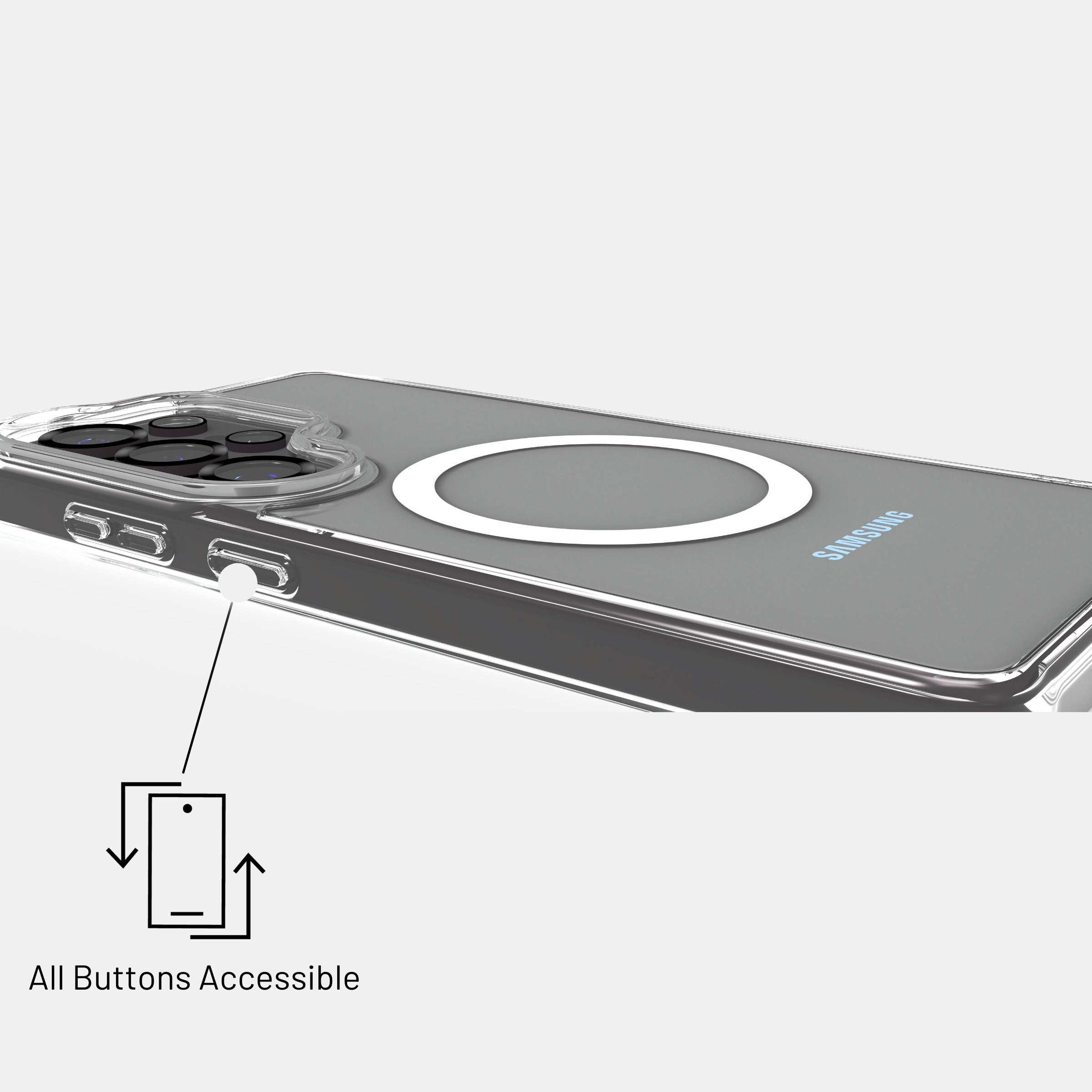 Galaxy S26 Ultra wireless charging with MagSafe clear case