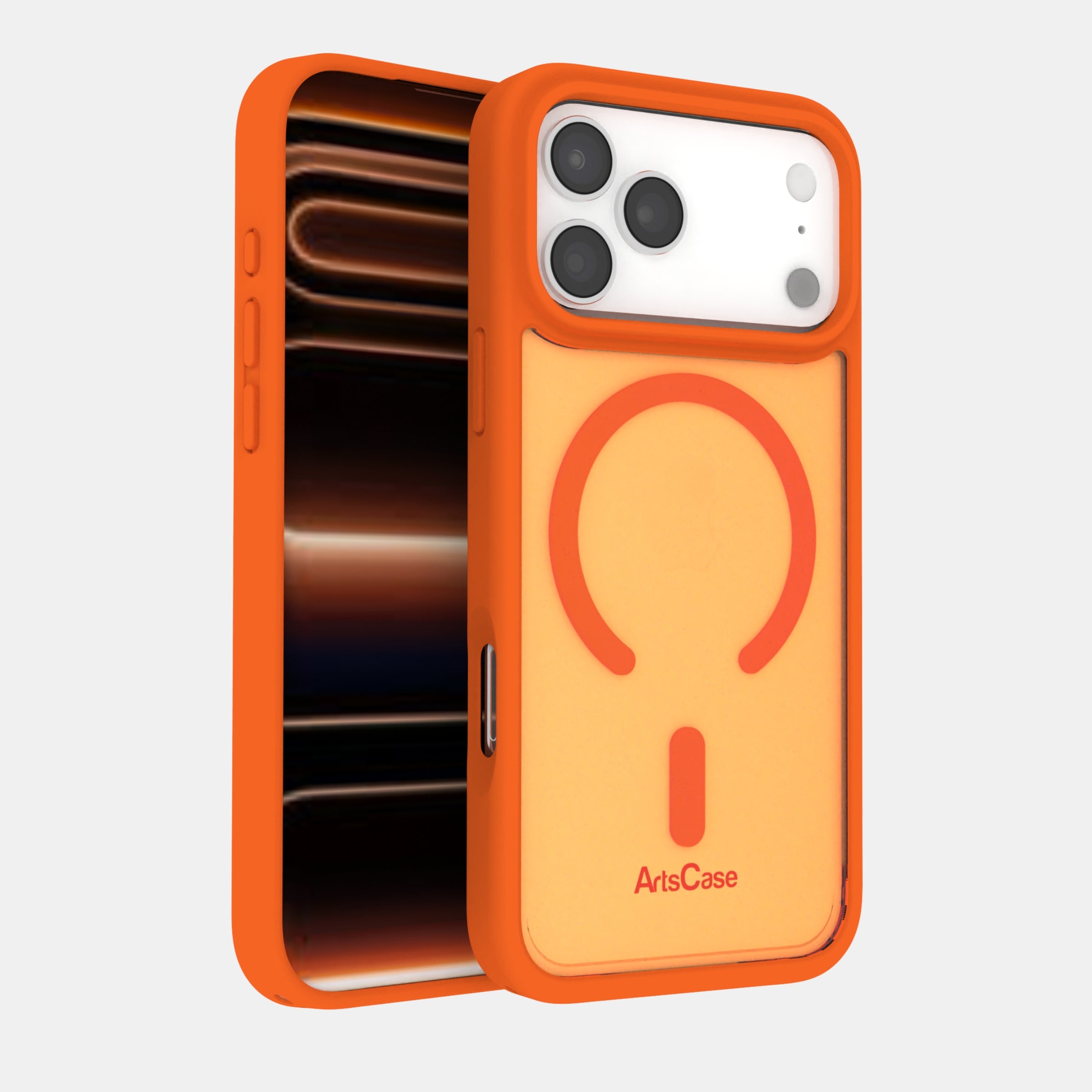 Transparent case showing Apple logo through back of iPhone 17 Pro Max
