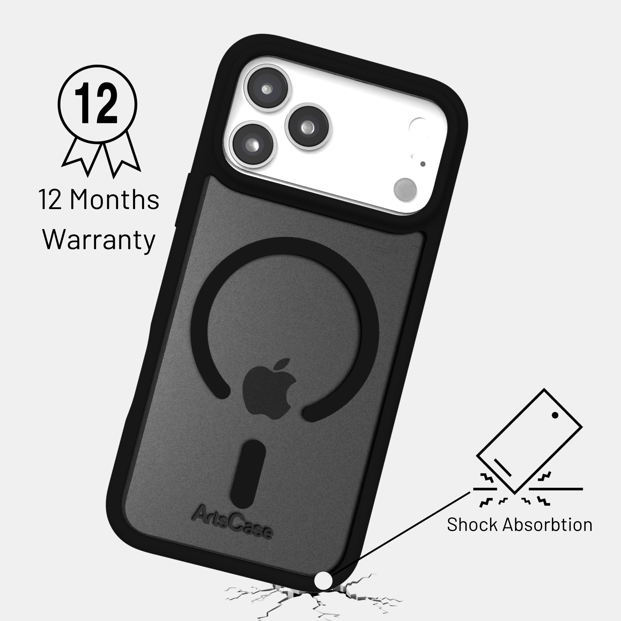MagSafe charging alignment with built-in magnets in clear case