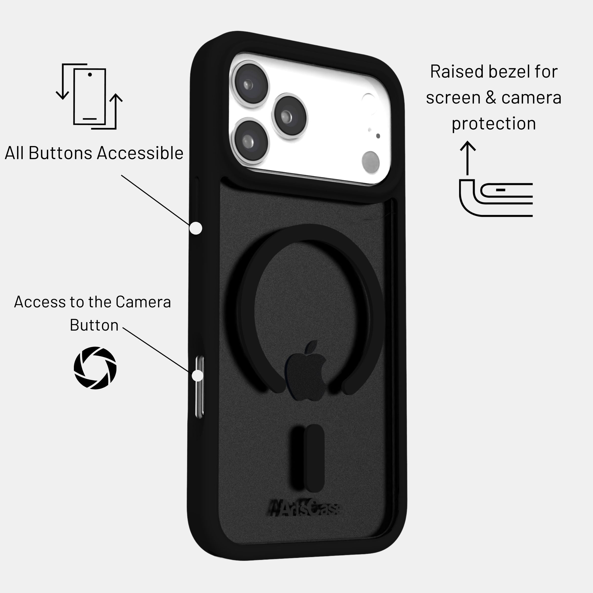 Scratch-resistant transparent case showcasing iPhone 17 Pro Max