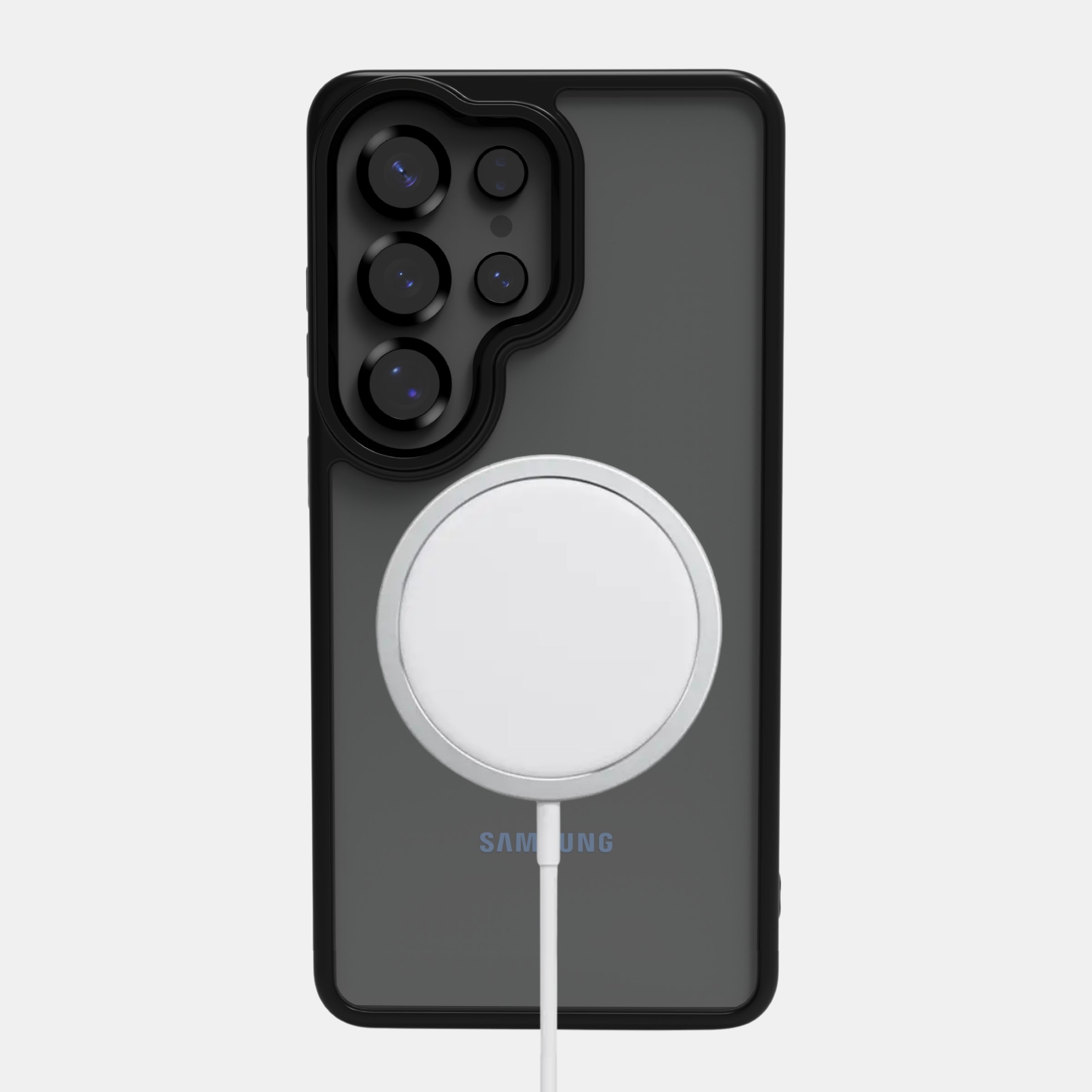 MagSafe charging alignment with built-in magnets in clear case