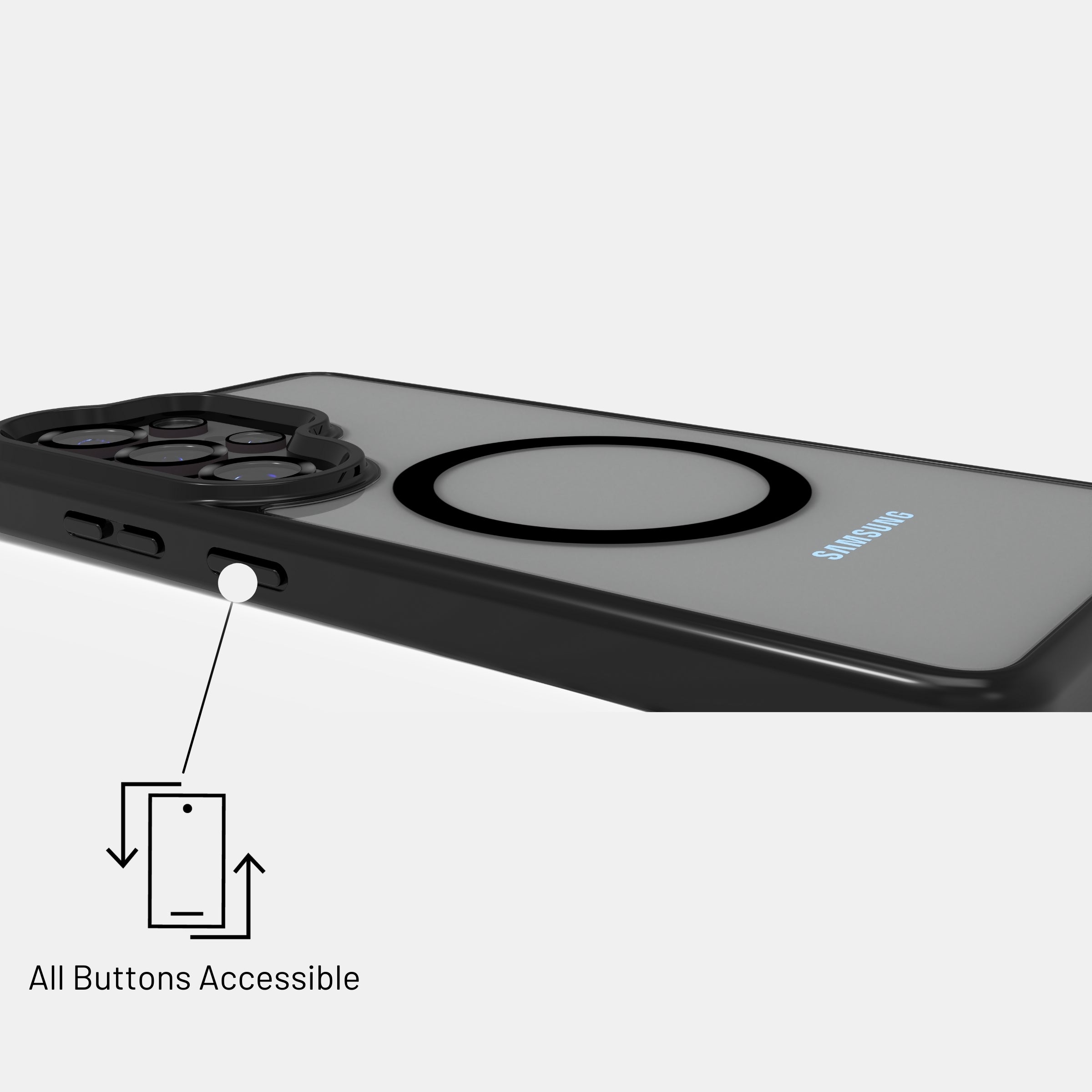 MagSafe charging alignment with built-in magnets in clear case
